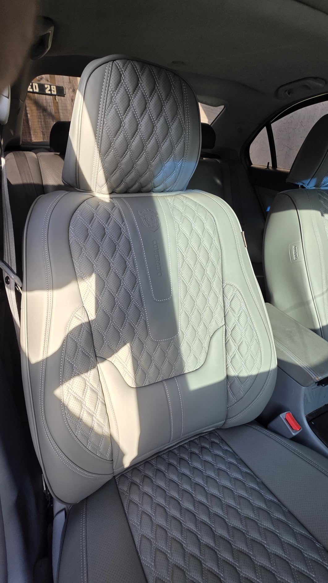 Coverado Front Seat Covers, Car Seat Covers Front Seats, Nappa Leather Seat Covers for Cars, Waterproof Seat Covers with Lumbar Support Universal Fit for Most Cars SUV Trucks (Front, Black) customer photo 2