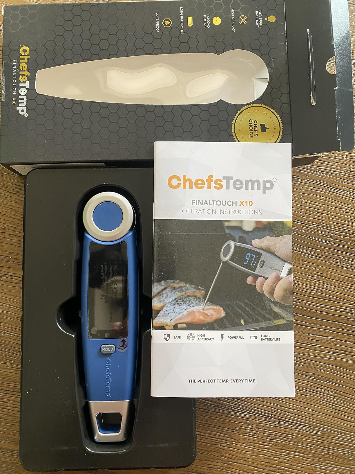 Finaltouch X10 Instant Read Digital Meat Thermometer NSF Certified Waterproof Professional for Cooking Grilling BBQ Baking Candy Oil with Rotating Probe and Backlit Display customer photo 2