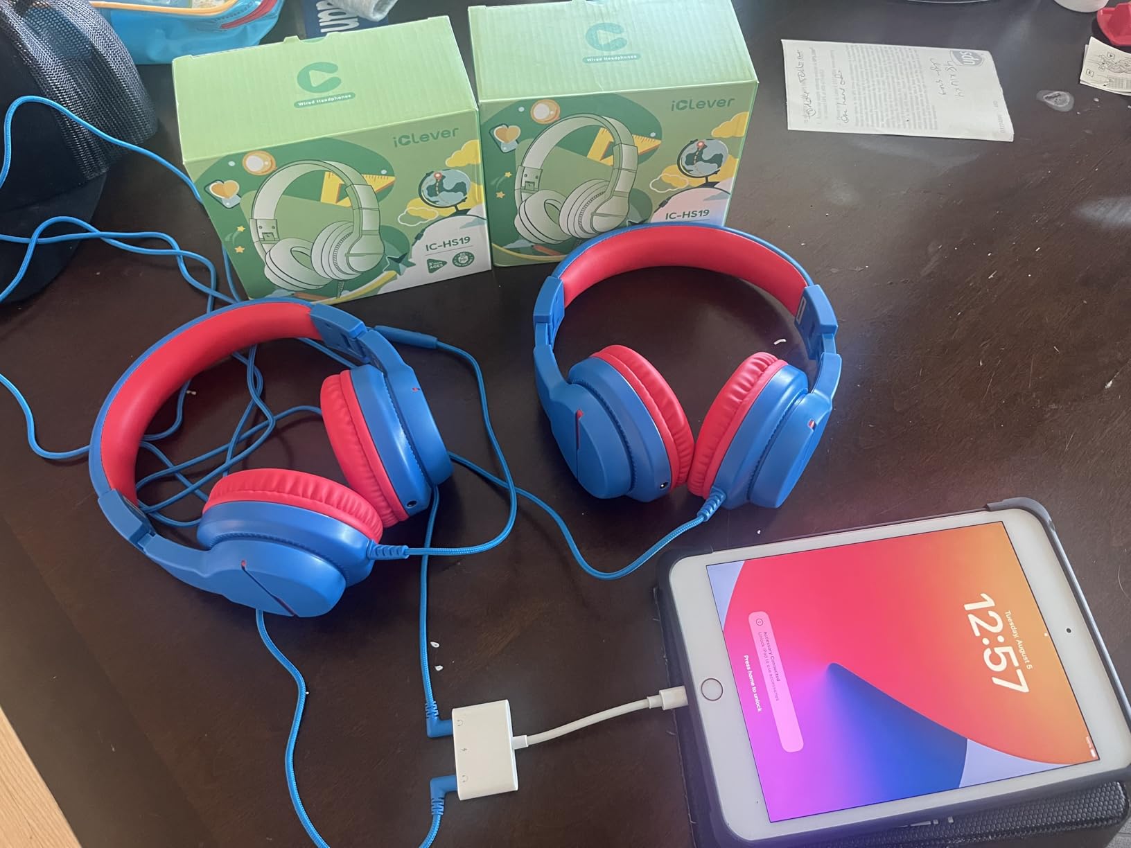 iClever HS19S Kids Headphones for School/Travel with Safe Volume 85dBA, Foldable 3.5mm Wired Headphone for iPad/Computer customer photo 1