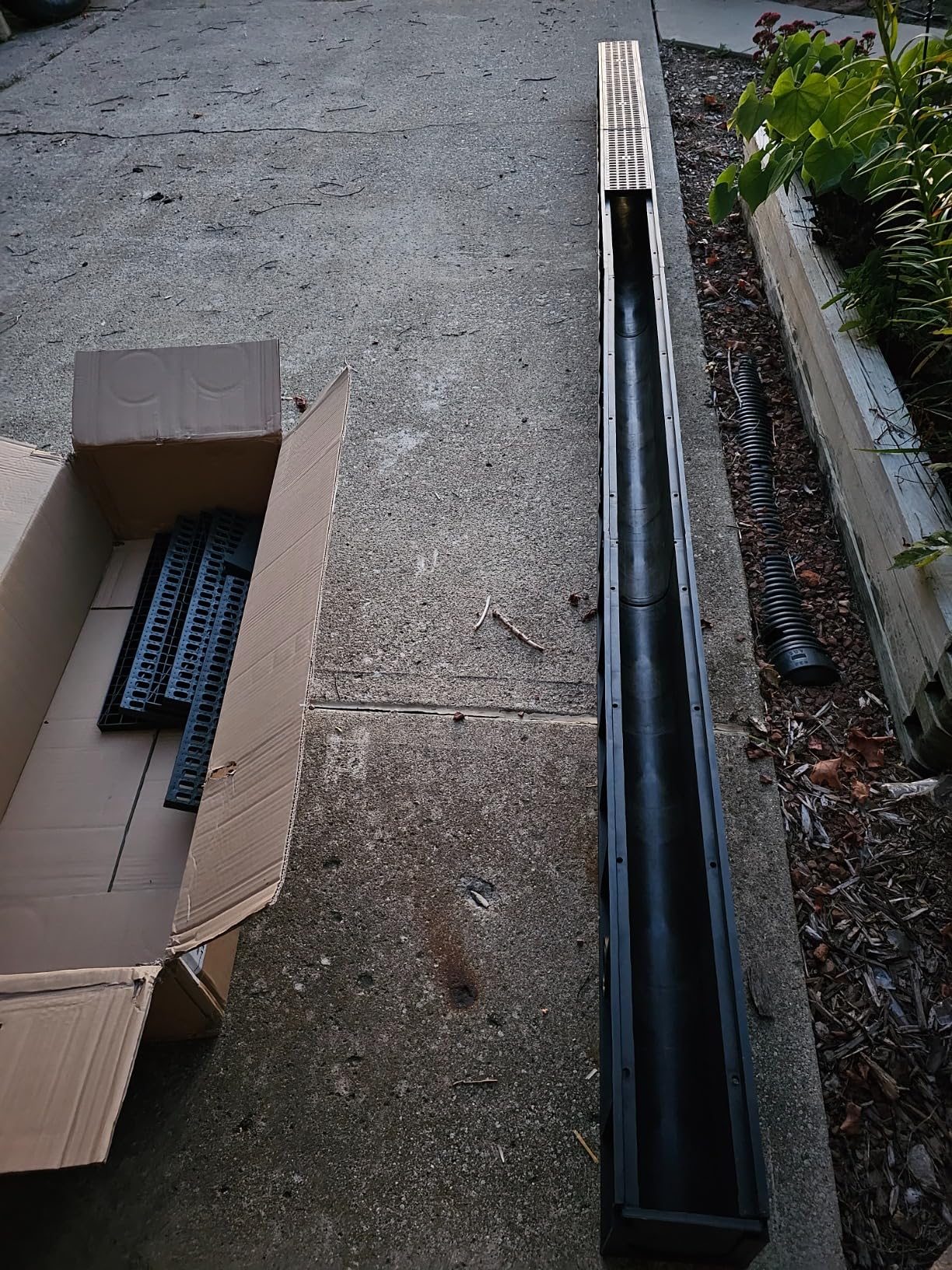 A15 Deep Profile HDPE Trench Drain System for Yard-39.4Lx6.3Wx7.8H in. Channel Drain with Grates, Plastic Yard Drainage Systems for Outdoor Houseside Sidewalk Patio Backyard customer photo 2