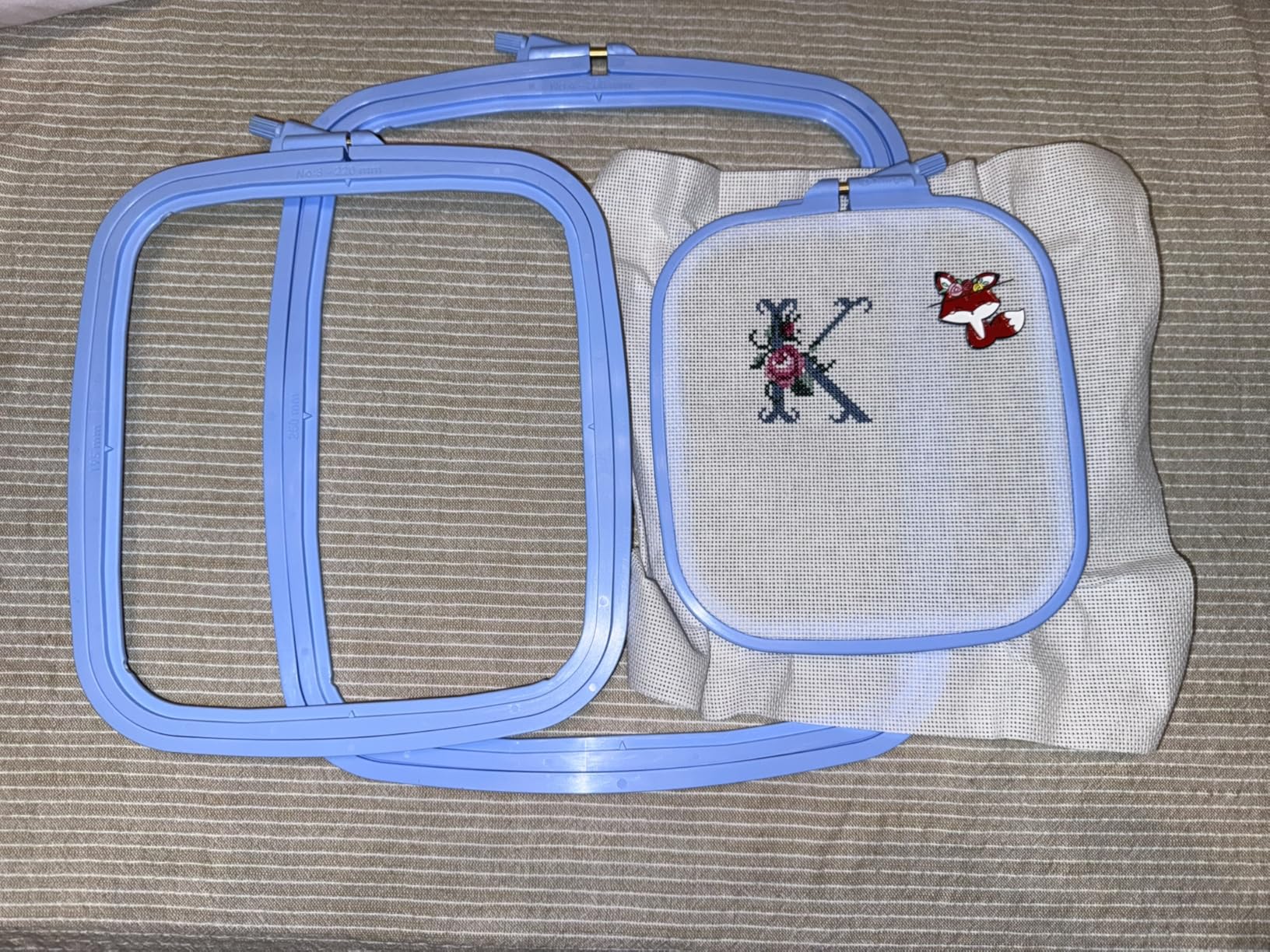 Nurge Square Embroidery Hoop - Plastic Cross Stitch Frame for Needlepoint & Embroidery - Adjustable Craft Hoop - Lilac - No:4 (Large) customer photo 2