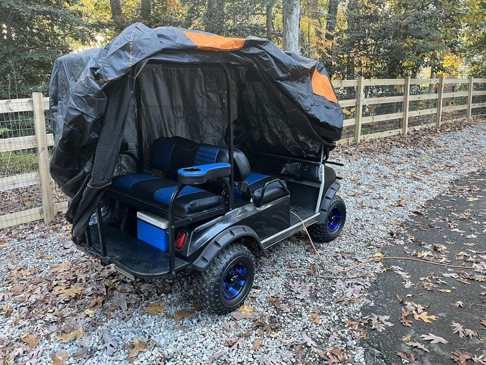NEVERLAND Golf Cart Cover 4 Passenger, Heavy Duty 420D Golf Cart Covers, Waterproof Club Car Golf Cart Cover with Zipper Doors Compatible with EZGO Yamaha Club Car 4 Seat (Up to 115 Inch) customer photo 2