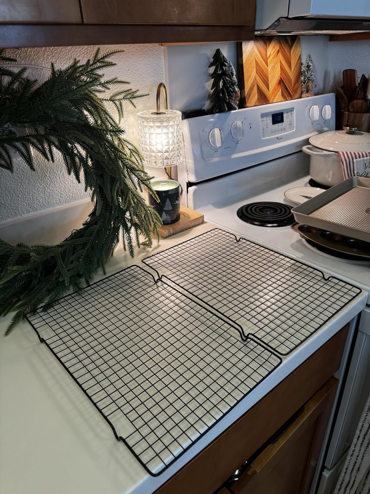 Tebery 2 Pack Heavy-Duty Wire Cooking Rack Baking Racks Fits Half Sheet Pan, Nonstick Baking & Cooling Grid for Roasting, Cooking, Grilling, Drying - 16