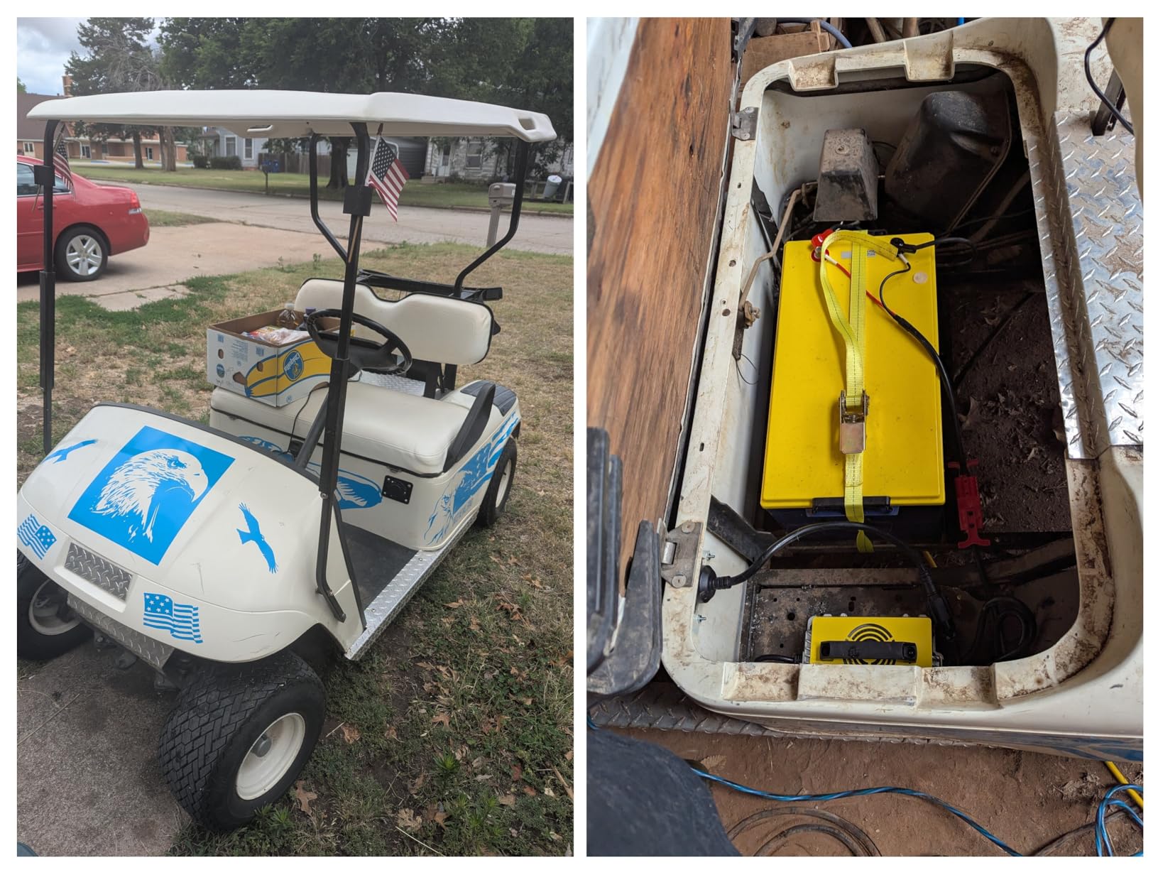 LOSSIGY 36V Lithium Golf Cart Battery with 25A Charger&Monitor, 36 Volt Golf Cart Conversion Kit, Prefect for Trolling Motor, Marine, Boat, Built in 200A Bluetooth BMS, Peak Current 1000A(3-5s) customer photo 1