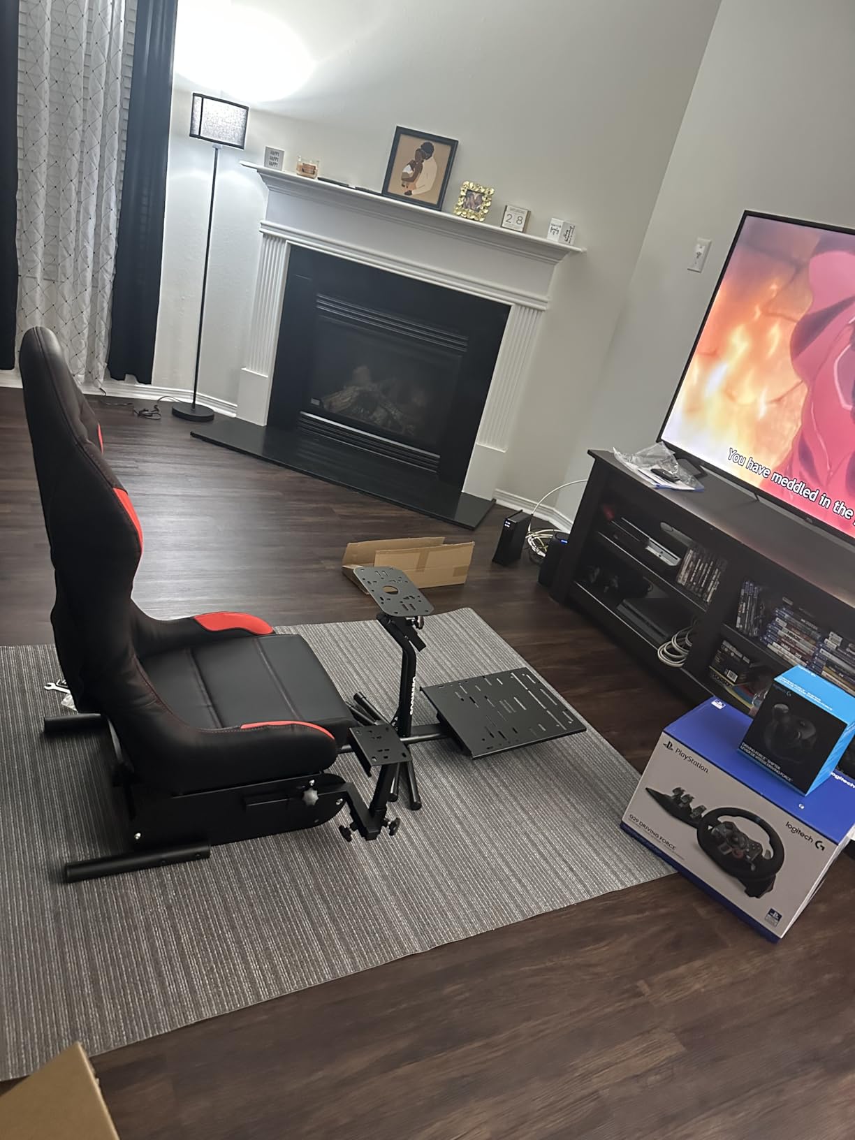 DIWANGUS Racing Simulator Cockpit Racing Wheel Stand with Seat Gaming Chair Sim Racing Cockpit for G29 G920 G923 G PRO RS50 T248 T300RS R3 R5 R9 R12 R16 R21 R25 Xbox PS4 PS5 PC Accessories customer photo 2