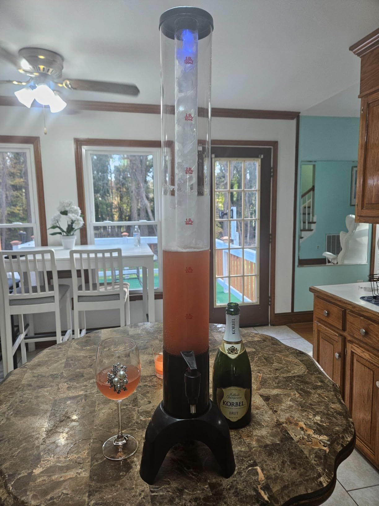 Mimosa Tower, 100oz/3L Drink Tower Dispenser with Ice Tube and LED Light, Tabletop Beer Dispenser customer photo 1