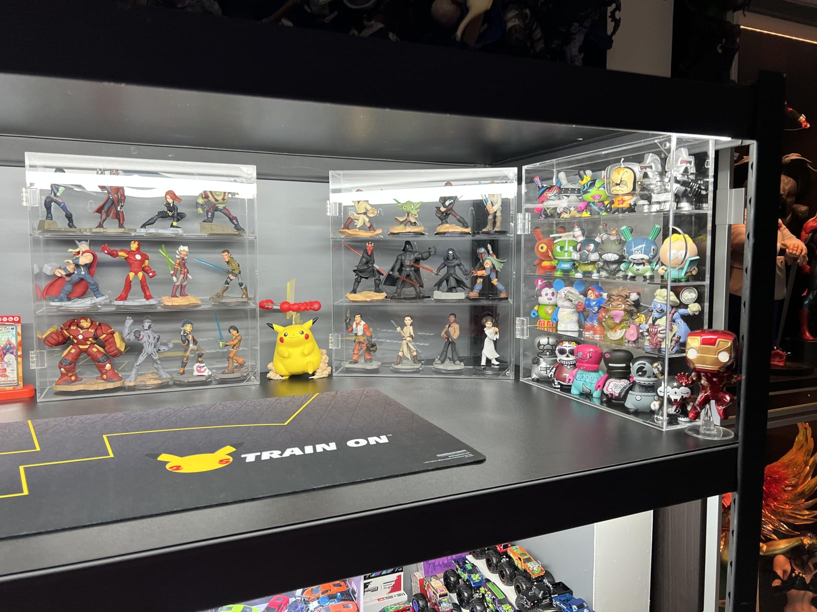 NIUBEE Acrylic Display Case, Clear Display Case for Funko Pop Figures, Wall Mounted or Desktop Dustproof Display Cabinet Box for Collectibles,Rock,Crystals,Mini Toys,Amiibo (2 Tiers) customer photo 1