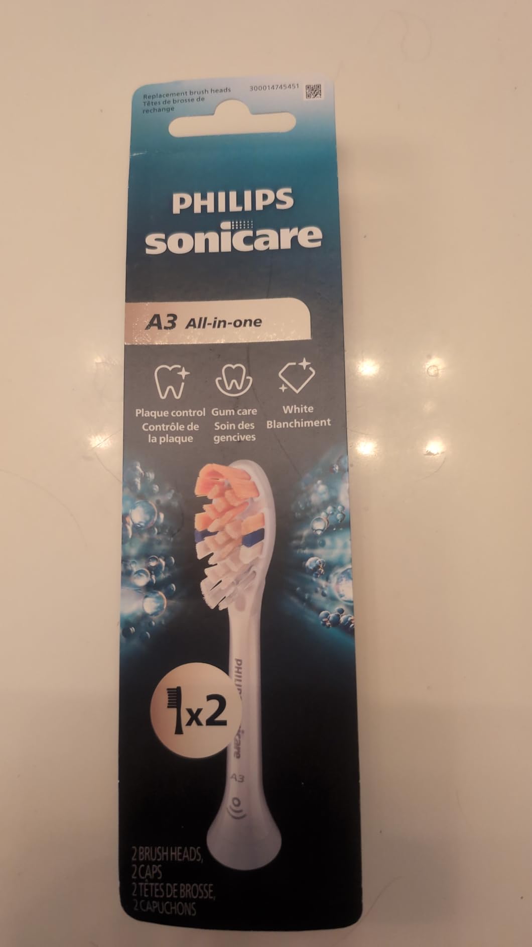 Philips Sonicare A3 All-in-One Genuine Replacement Electric Toothbrush Heads, 4 Pack One Year Supply, for Effective whitening, Plaque Removal and Better Gum Health, White, HX9094/65 customer photo 1