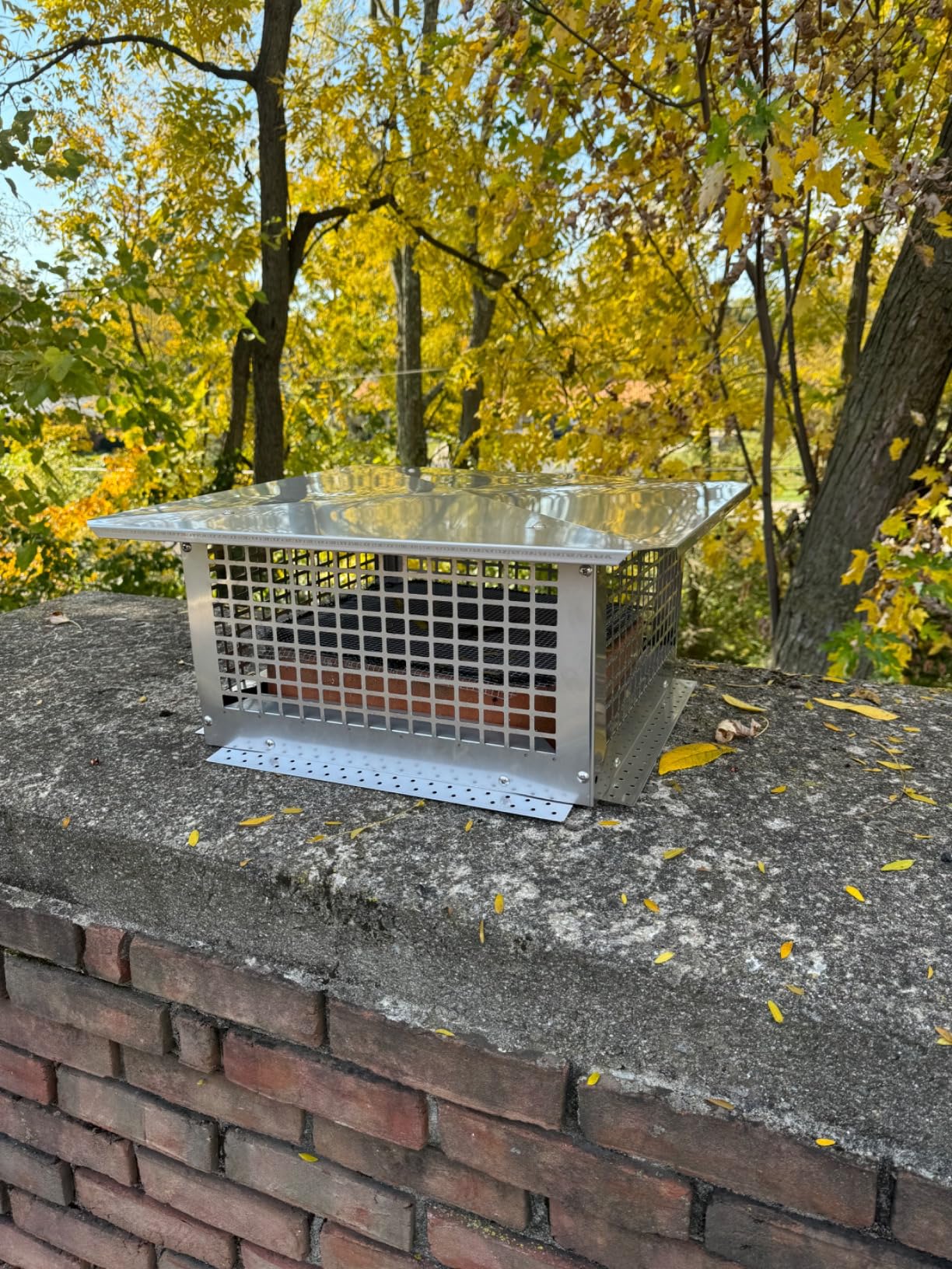 VEVOR 17x17 inch Chimney Cap - 304 Stainless Steel Fireplace Cover, Stable & Easy to Install with Practical Accessories, for Outside Clay Flue & Mesh Flue Covers customer photo 1