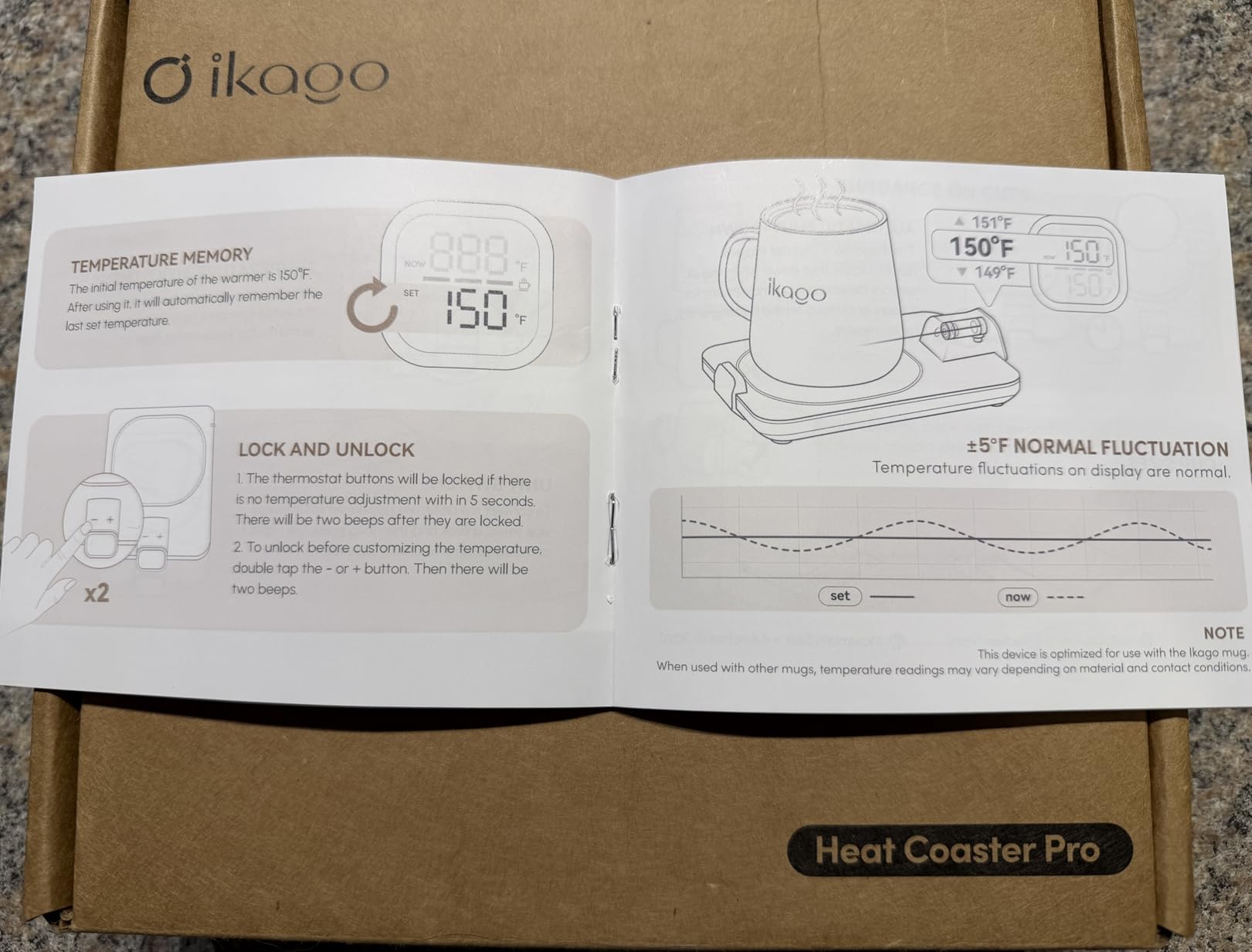 IKAGO Smart Coffee Mug Warmer with Real-Time Temperature Display, 1°F Precision Control, Auto Shut-Off & Cup Detection, Fast Heating Desk Mug Warmer for Office Home Use, Black customer photo 1