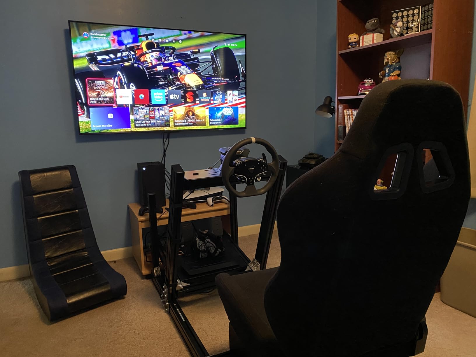 Marada Aluminum Profile Racing Simulator Cockpit with Seat, Unlimited Adjustment, Fit for Thrustmaster, for Fanatec, for Logitech G29 GPro, Sim Frame 8040, Not Include Steering Wheel Pedals Handbrake customer photo 2