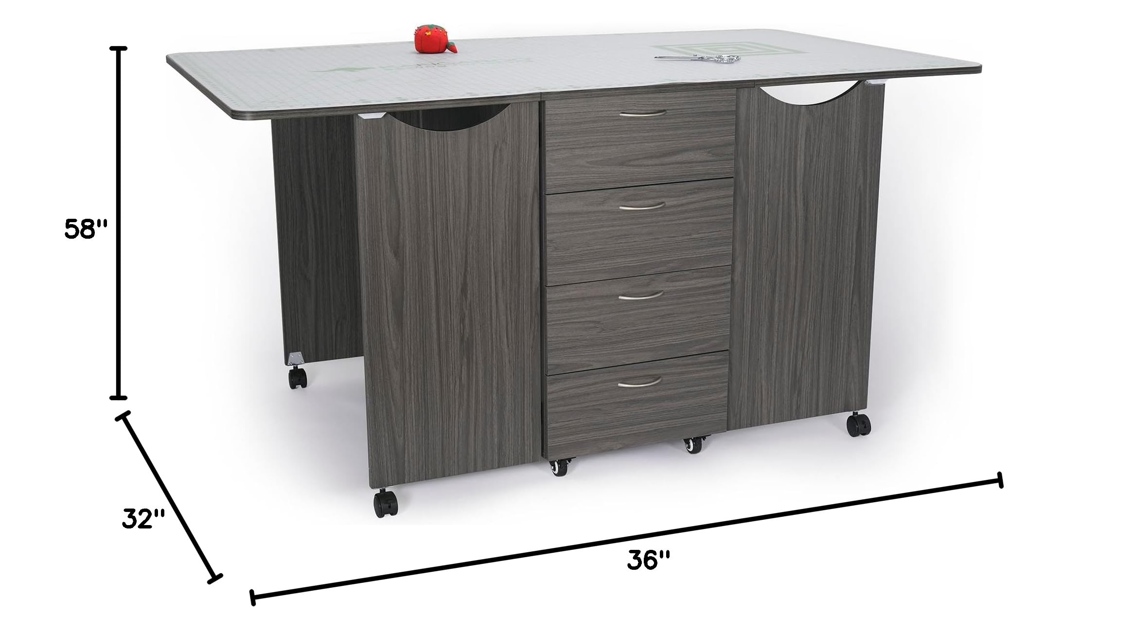 Kangaroo Kookaburra Cutting Table - Large Sewing, Quilting & Craft Workstation with Expandable 70