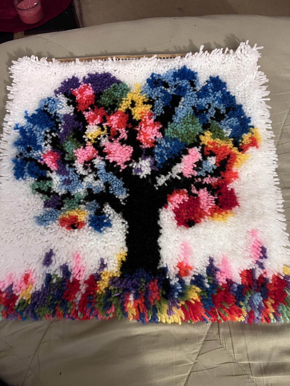 Puzamen Latch Hook Rugs Kits for Adults Beginners, 13inch Small Latch Hook Rug Making Kit with Precut Yarns Coded Canvas customer photo 1