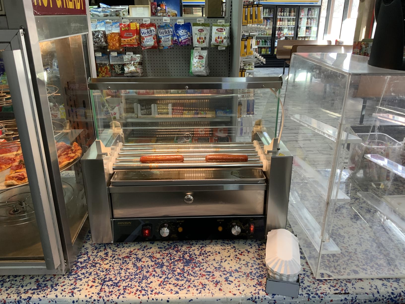 ROVSUN Hot Dog Roller, 18 Hot Dog 7 Rollers ETL Certified, Hot Dog Machine with Bun Warmer, Dual Temp Control, Glass Cover, LED, Side Storage Box, Shelf & Drip Tray for Home Commercial 1200W customer photo 1