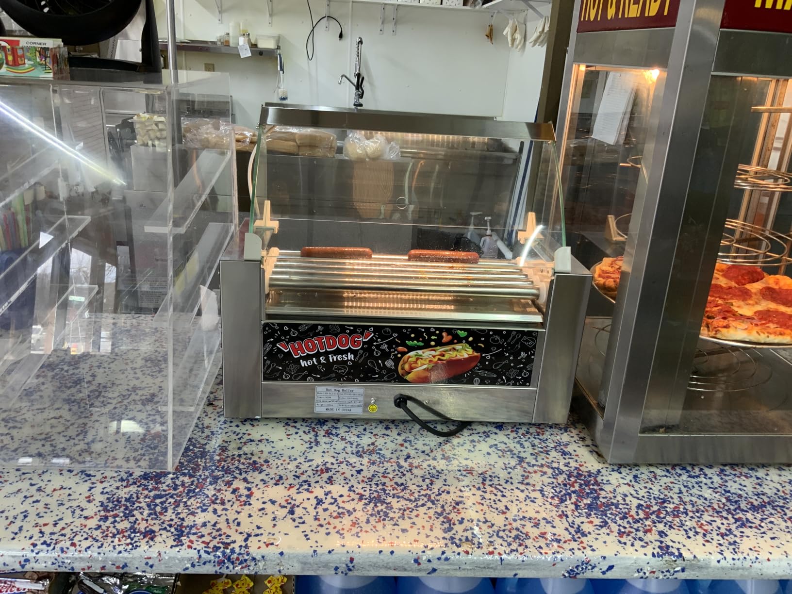 ROVSUN Hot Dog Roller, 18 Hot Dog 7 Rollers ETL Certified, Hot Dog Machine with Bun Warmer, Dual Temp Control, Glass Cover, LED, Side Storage Box, Shelf & Drip Tray for Home Commercial 1200W customer photo 2
