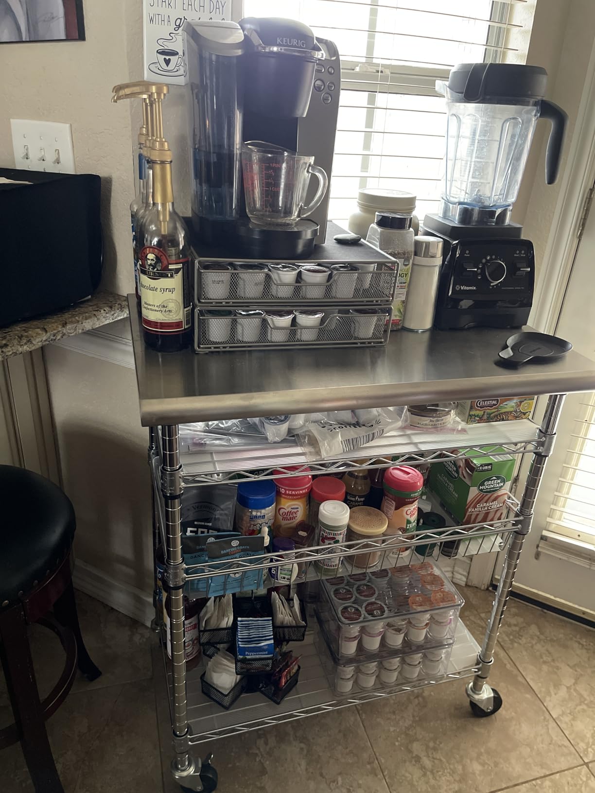 Seville Classics Commercial Work Table Island Utility Cart Prep Station, for Restaurant, Kitchen, Warehouse, Garage, Hotel, Home, Stainless-Steel Top NSF , 30