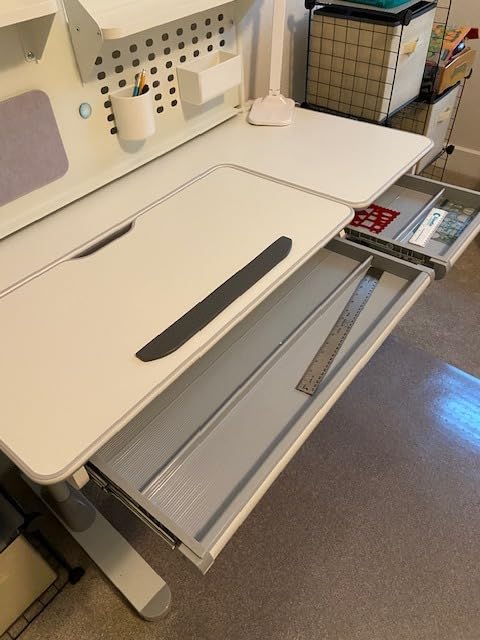 COSVALVE Adjustable Kids Desk with Hutch and Drawers, 47