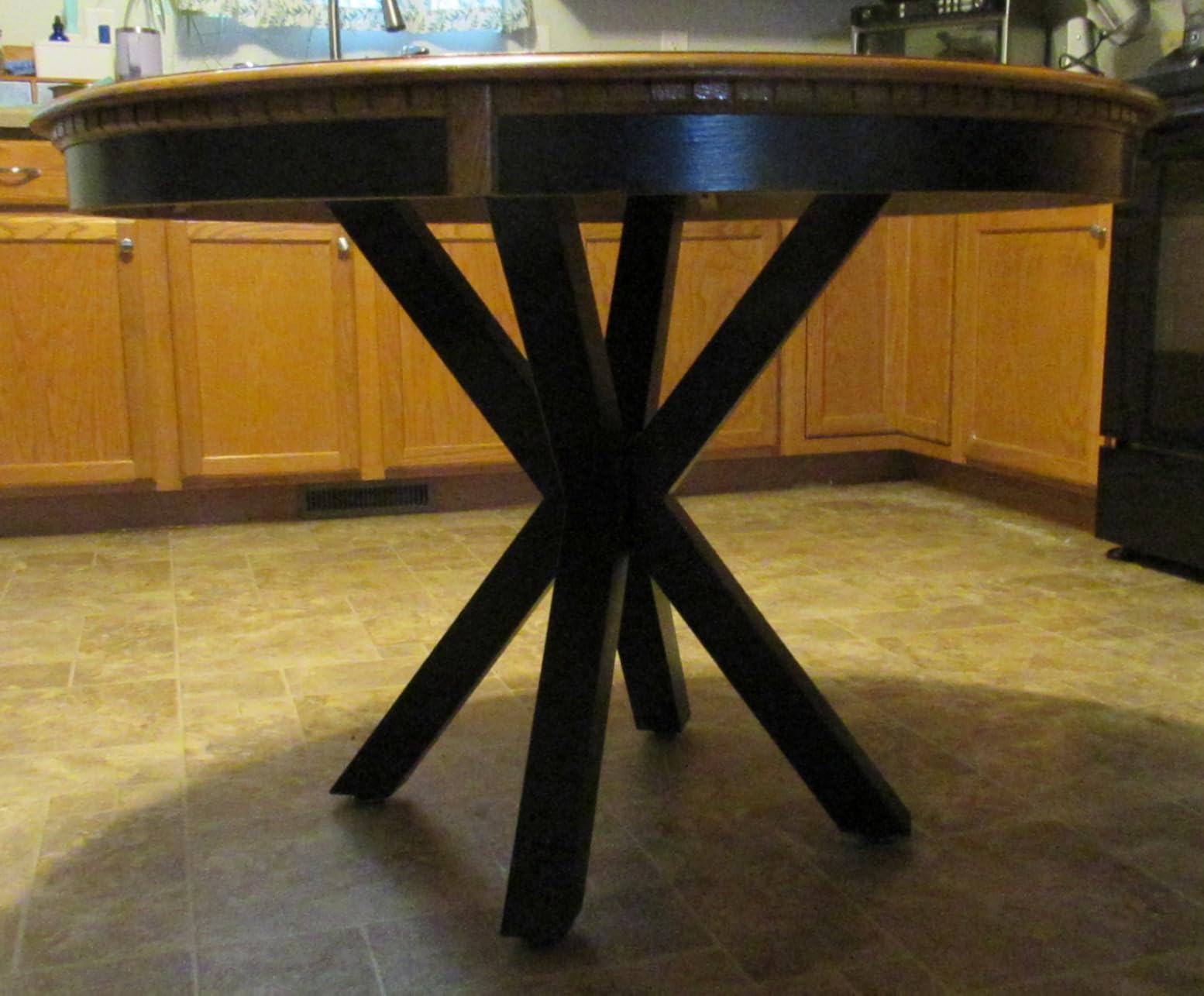 Table Base 28 Inch,Heavy Duty Pedestal Metal Dining Table Base for Glass, Marble, and Wood Tops, Furniture Legs for Home,Kitchen,Office(Black) customer photo 2