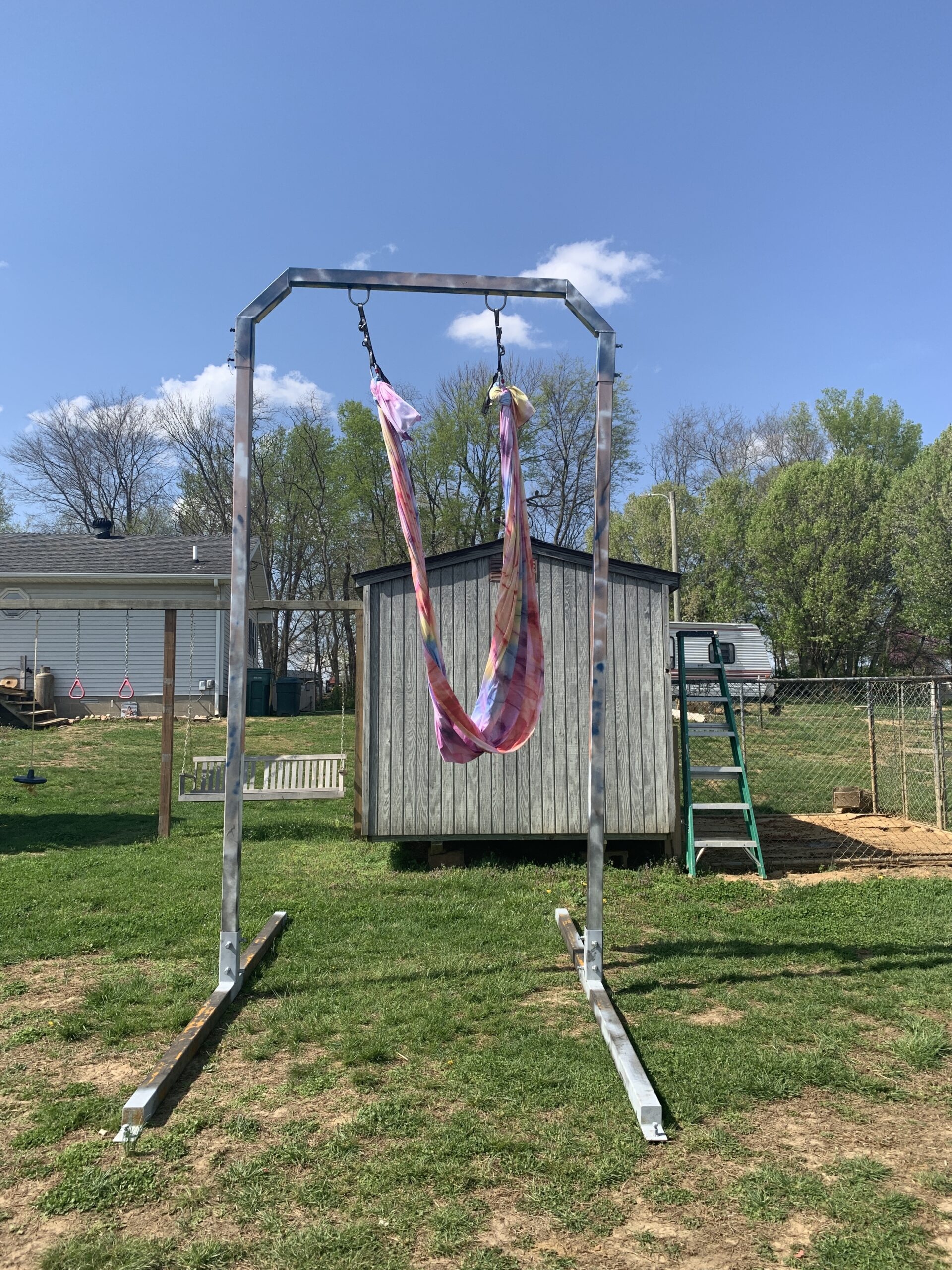 F.Life Aerial Yoga Hammock 6.5 yards Premium Aerial Sling Silk Fabric Yoga Swing for Antigravity Inversion Include Daisy Chain,Carabiner and Pose Guide customer photo 2