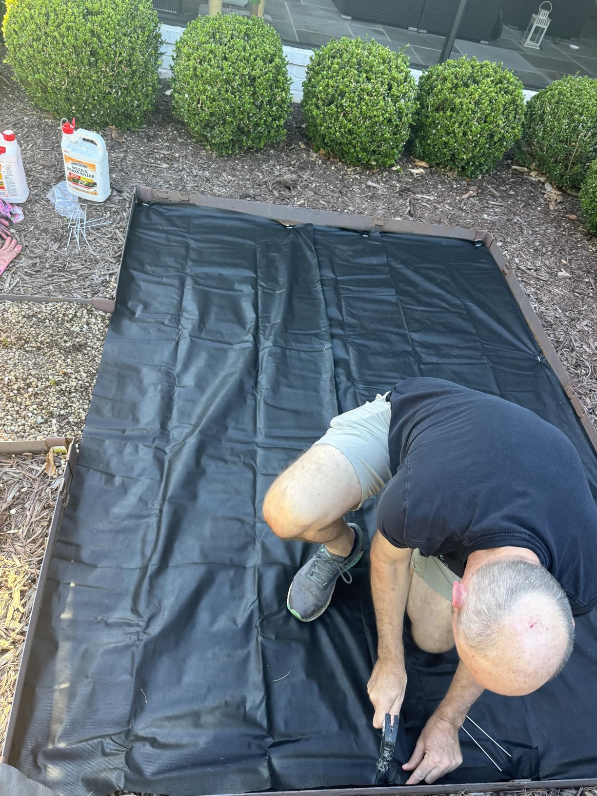 HOOPLE 3ft x 30ft Heavy Duty Weed Barrier Landscape Fabric - Commercial Grade Non Woven Ground Cover for Weed Control, Garden, Driveway & Erosion Prevention - High Permeability & Easy to Cut customer photo 2