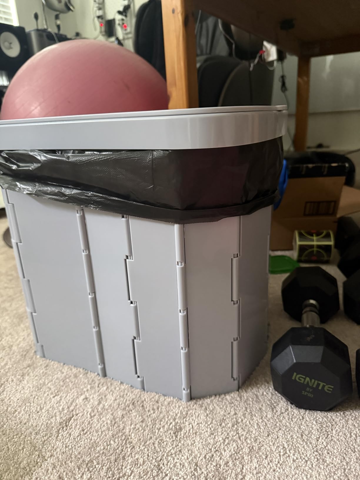 Hapoon Portable Camping Toilet for Adults XL Portable Folding Toilet with Lid, Travel Portable Potty for Adults, Porta Potty Car Toilet, Grey customer photo 1