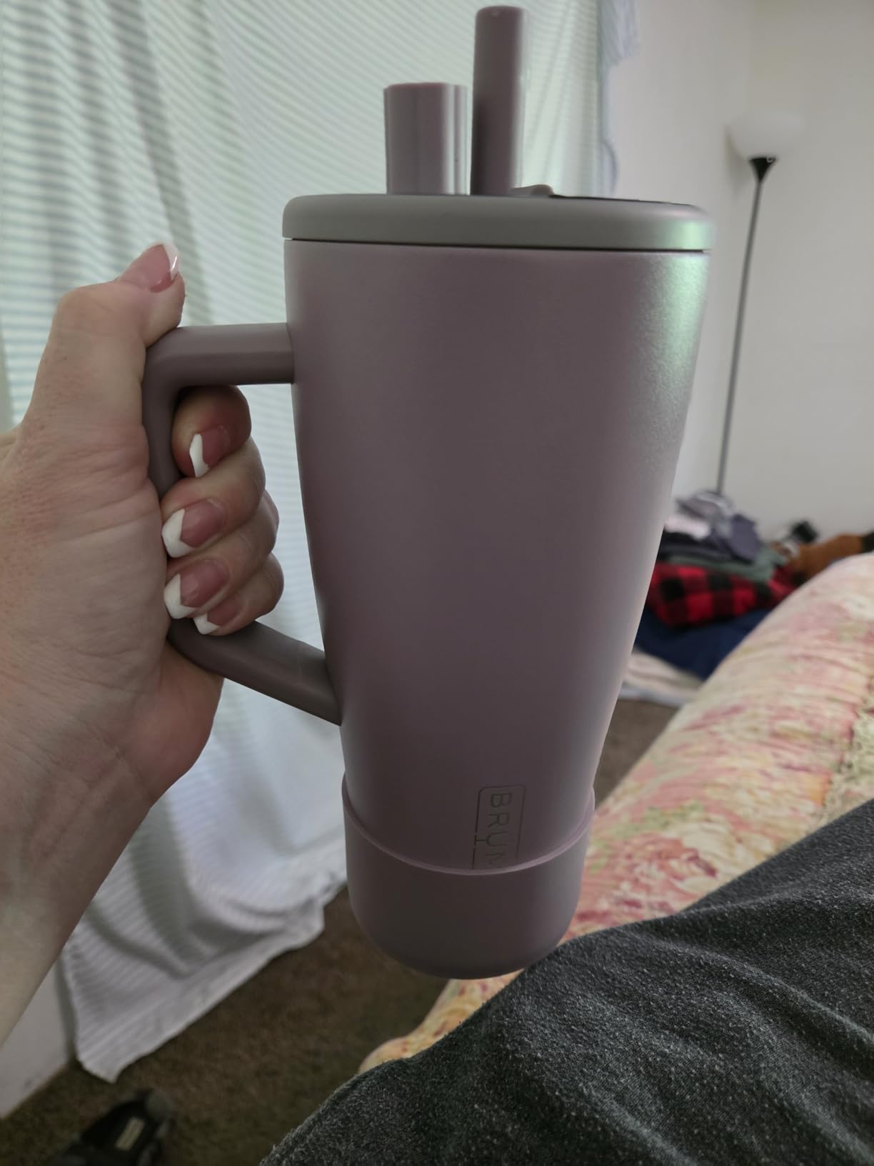 BruMate Era 40 oz Tumbler with Handle and Straw | 100% Leakproof Insulated Water Bottle Tumbler with Lid and Flexible SoftSip Straw | Lilac Dusk customer photo 2