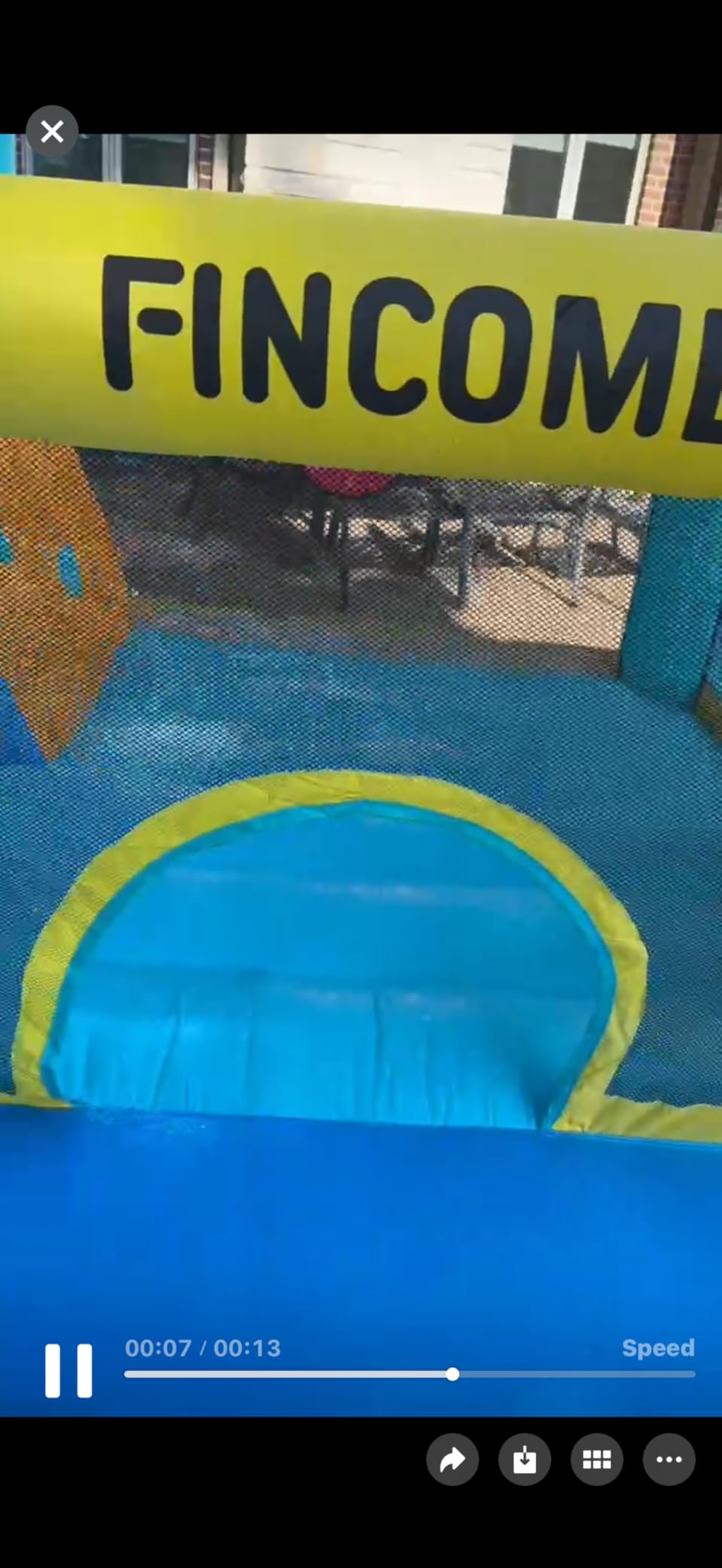FINCOME Inflatable Bounce House, 10 in 1 Double Water Slide Bounce House with 750W Blower, Climbing Wall, Jumping, Water Gun, Splash Pool, Basketball Hoop for Kids Indoor Outdoor Backyard customer photo 2