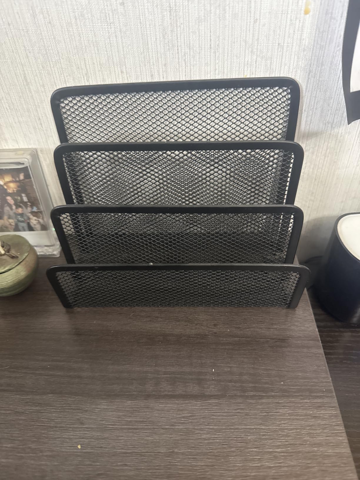 SUPEASY Mail Organizer for Desk, Mesh Metal Mail Holder Countertop with 3-Slot, Letter Sorter File Holder, Office Envelope Organizer for Mails (Black) customer photo 2