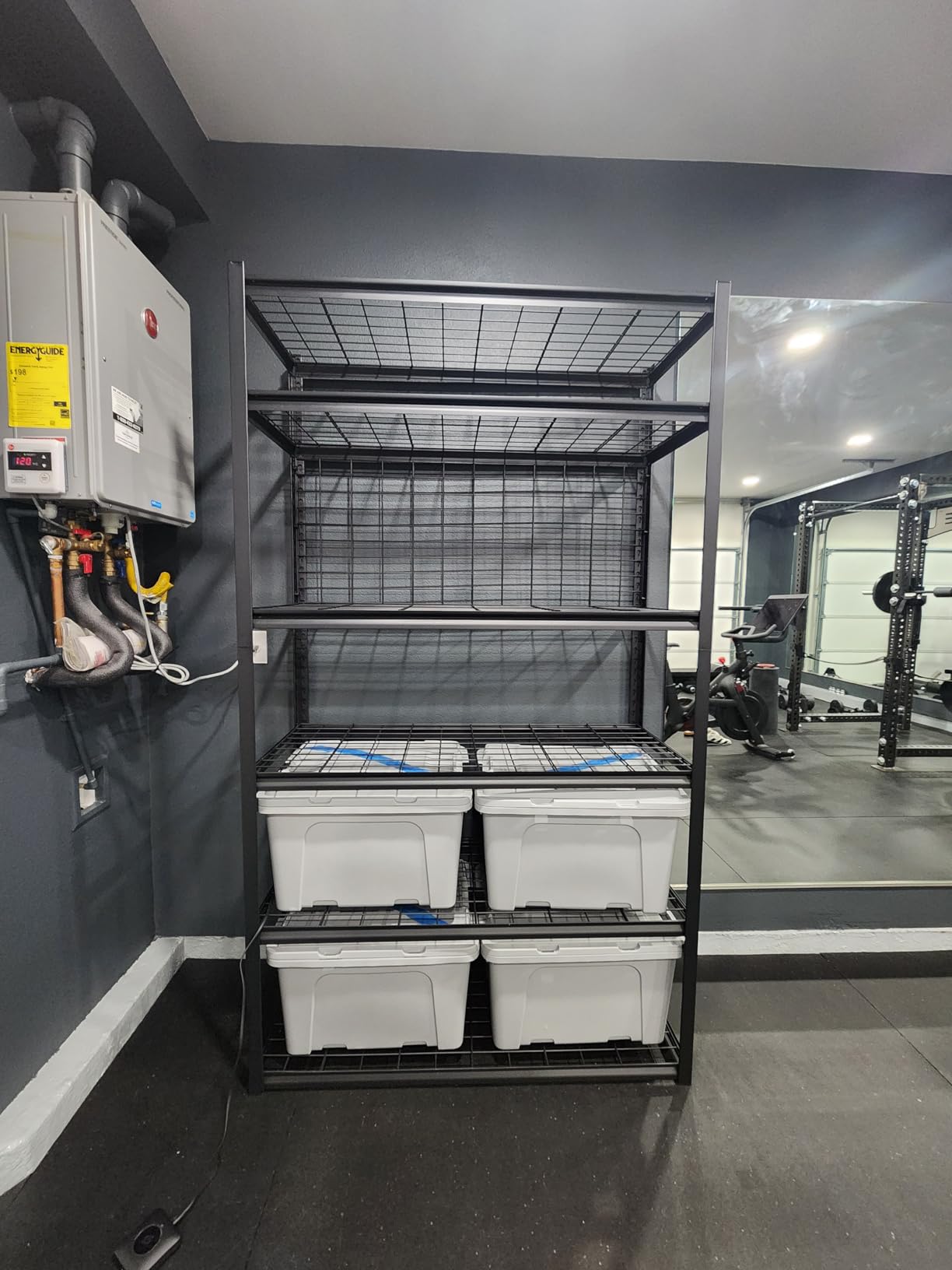 reibii 48.2'' W Garage Shelving, 3010LBS Storage Shelves Heavy Duty, 5 Tier Adjustable Metal Shelving Unit for Warehouse, Garage, Basement, 48.2