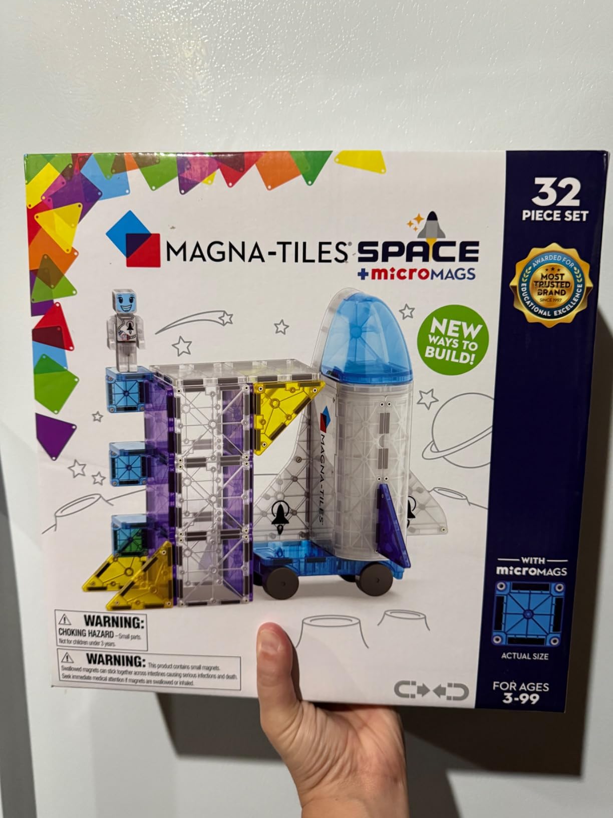 MAGNA-TILES Space 32-Piece Magnetic Construction Set, The Original Magnetic Building Brand customer photo 1