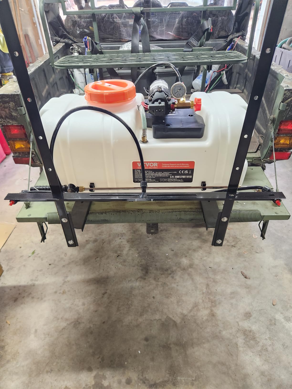VEVOR ATV Spot Sprayer, 15.9 Gal/60L ATV/UTV Broadcast Sprayer with A Nozzle Boom, 12 V Pump Sprayer with Water Tank, 1.9 GPM Flow Rate, Adjustable 0-72 PSI, 20FT Hose, for Garden, Farm customer photo 1