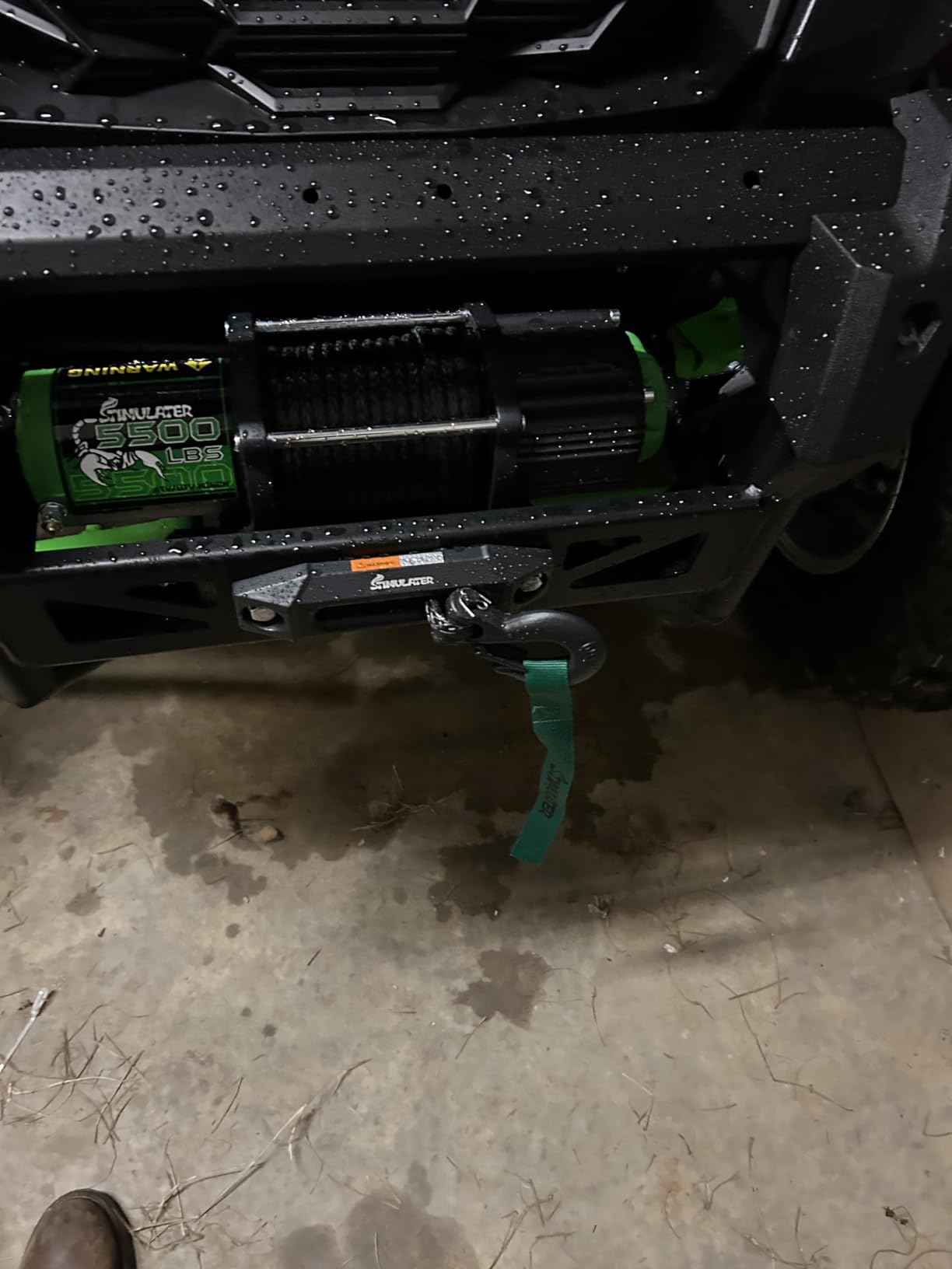 STIMULATER 5500LB ATV/UTV Winch, 12V Electric Winch, Winch with 1/4'' x 50' Synthetic Rope, with Wireless Remote and Wired Switch, with Hawse Fairlead & Hook, IP67 Waterproof customer photo 1