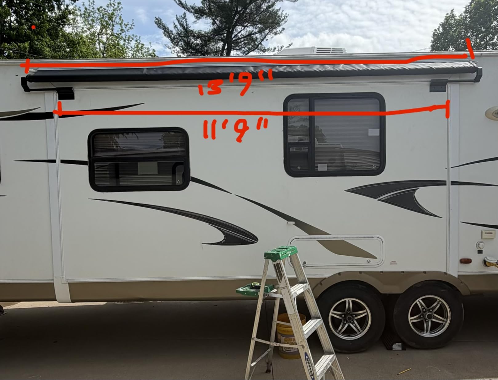 Dulepax RV Slide Out Awning, RV Slide Topper, Modular Camper Slide Out Awning Kit, Slide Toppers for RVs, 5th Wheels, Travel Trailers and Motorhomes, Black, 7'9