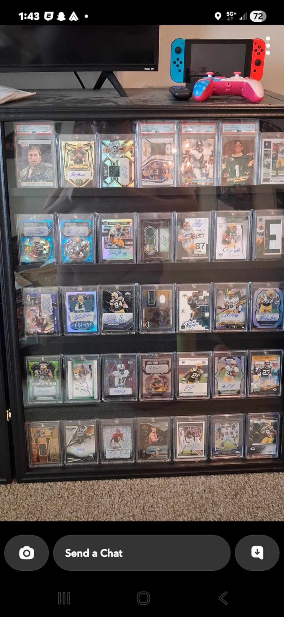GYaozii 40 Large Baseball Card Display Case Graded Sports Card Display Frame Trading Cards Wooden Wall Cabinet with UV Protection Acrylic Front for Football Basketball Hockey Cards Collection customer photo 1