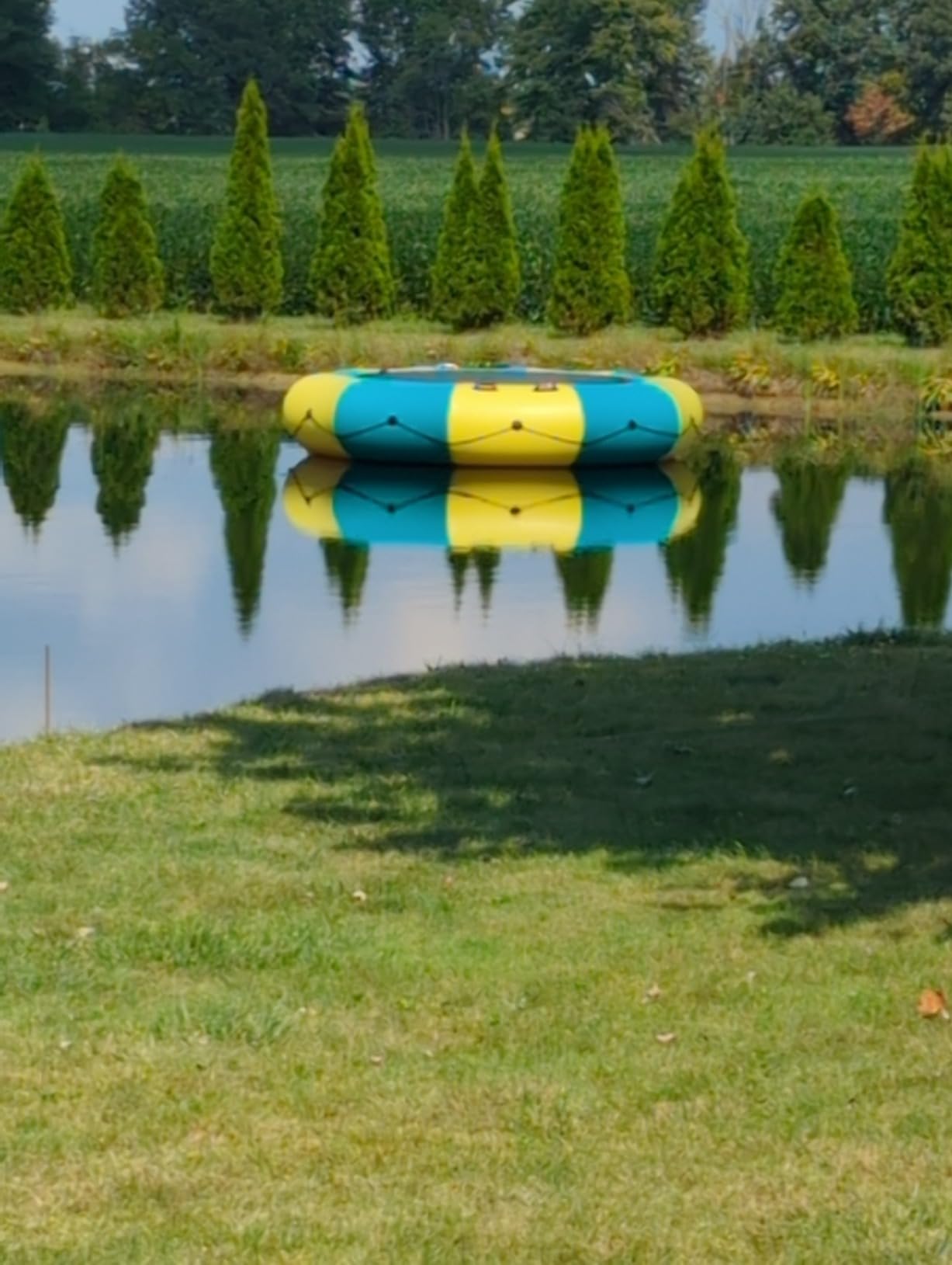 VEVOR Inflatable Water Bouncer, 15ft Recreational Water Trampoline, Portable Bounce Swim Platform with 3-Step Ladder & Electric Air Pump, Kids Adults Floating Rebounder for Pool, Lake, Water Sports customer photo 2