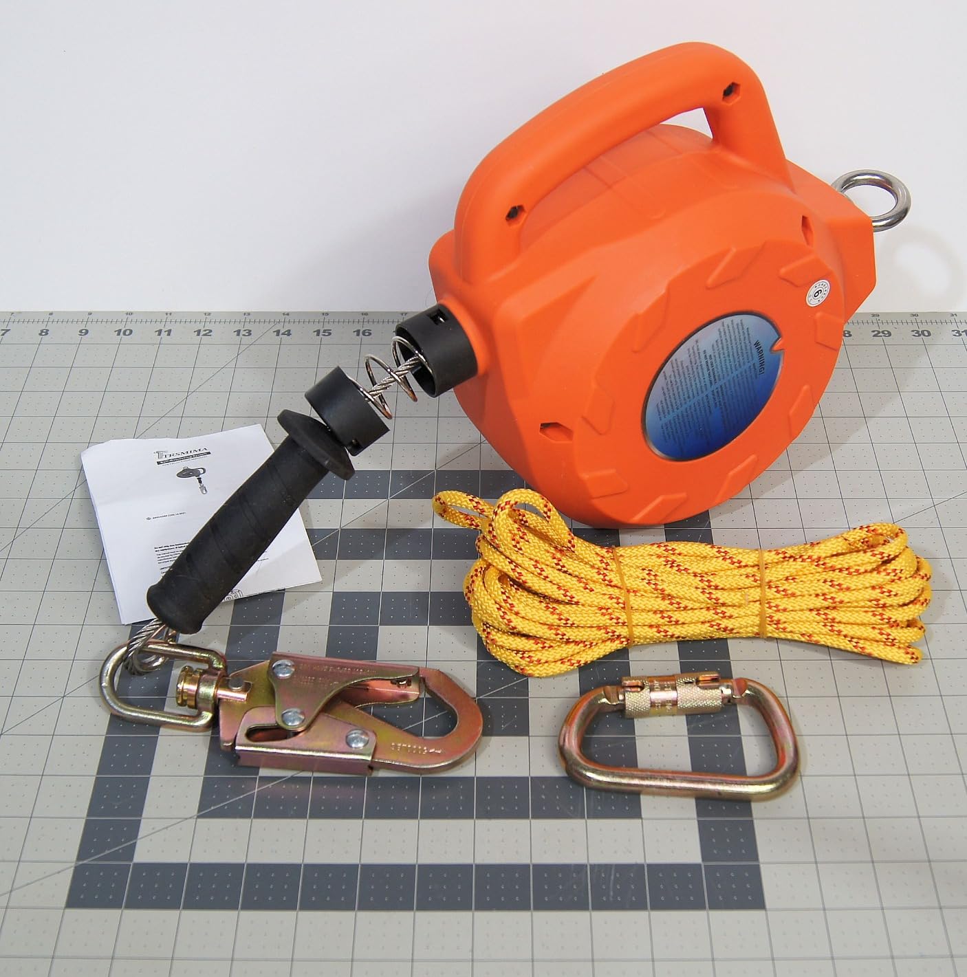 TRSMIMA Fall Protection Retractable Lanyard - 20ft Self-Retracting Fall Arrest Safety Construction Roofing Galvanized Steel Cable Swivel Top customer photo 2
