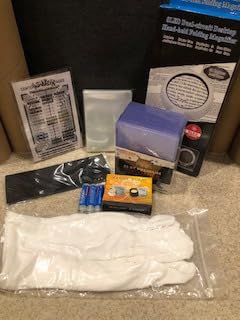 Sports Card Grading Kit,Card Grading Centering Tool Set,LED Magnifying Table Lamp,High Intensity Magnifying Loupe, Microfiber Cloth,Gloves,Soft Sleeves,Card Holders,Batteries customer photo 1