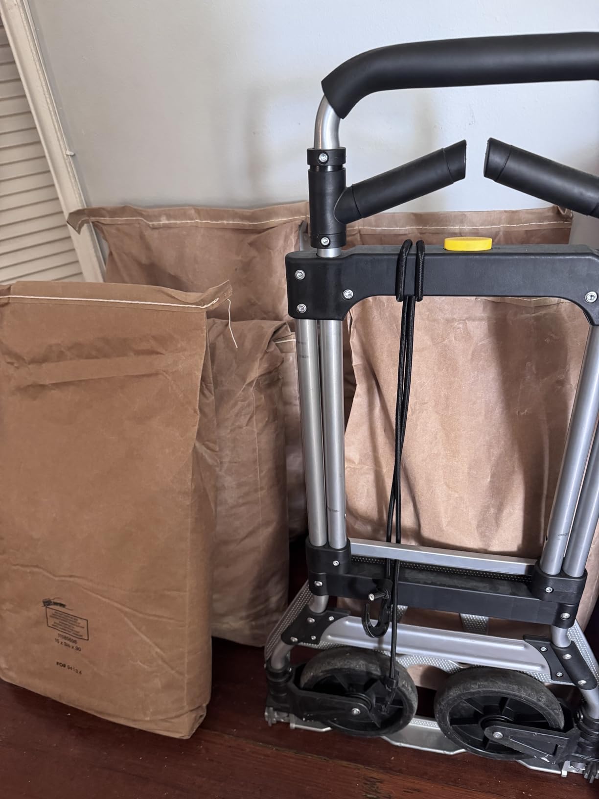 Teprovo Folding Hand Truck Dolly Cart,340LB Capacity Portable Aluminum Dolly Cart with Telescoping Handle and 7 Inch Rubber Wheels for Moving,Shopping,Travel,Office Use customer photo 2