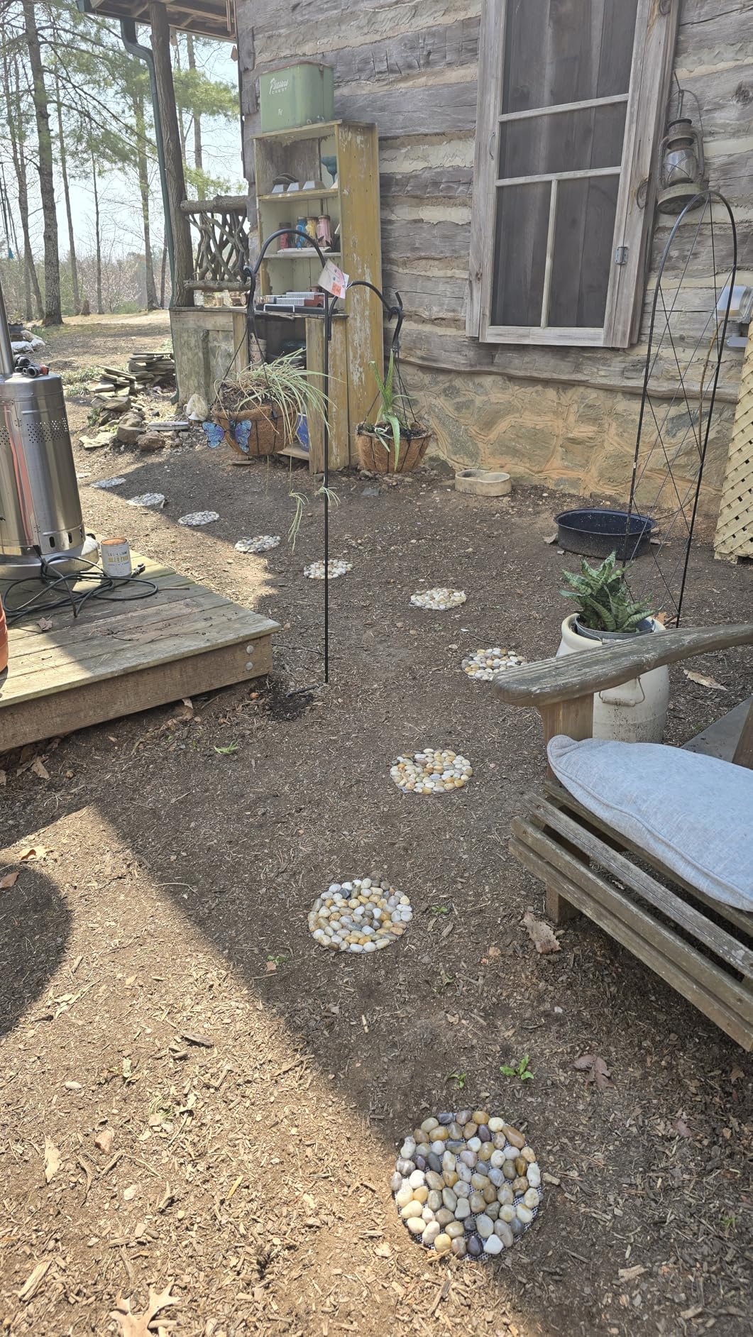 Garden Stepping Stones Outdoor Round River Stone Decorative Nature River Rocks for Landscaping Outside Walkway Patio Yard Garden Pathway (9in 6pcs Pack) customer photo 1