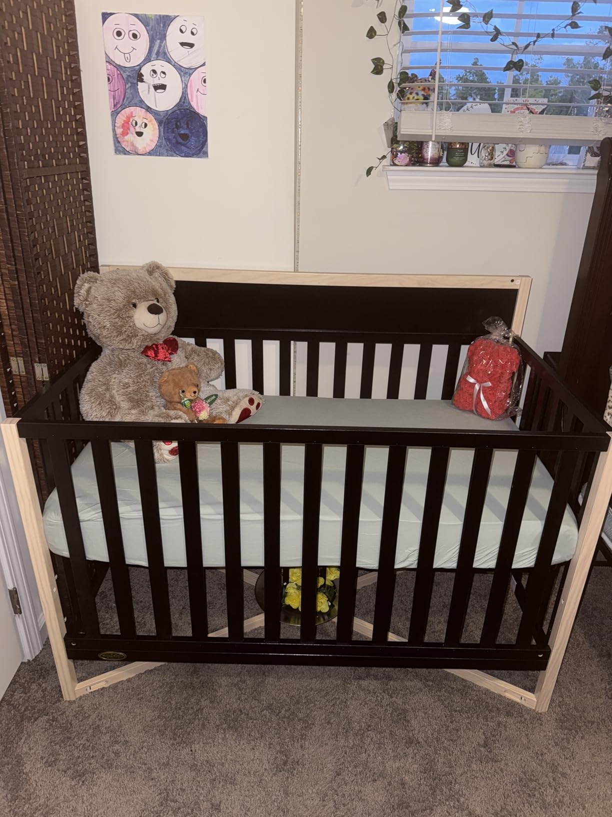 Dream On Me Owen 5-in-1 Convertible Full-Size Baby Crib in Matte Black, GreenGuard Gold & BSA, Converts to Toddler, Day, & Full-Size Bed, Non-Toxic Paint, Safe Sleep Environment customer photo 2
