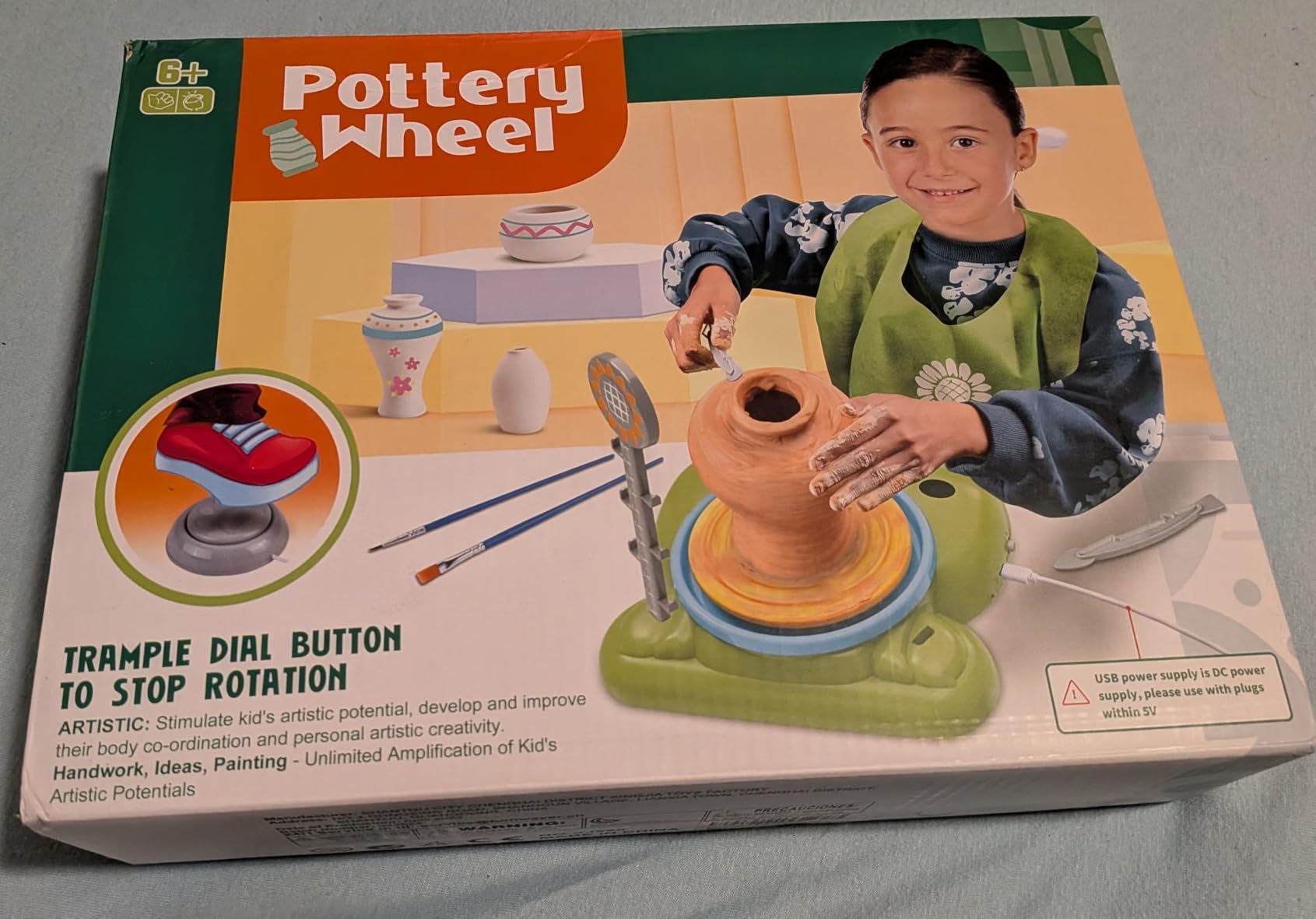 Aujazyble Pottery Wheel for Kids - Complete Pottery Painting Kit Arts and Crafts for Kids Ages 8-12 with 3 Pack Air Dry Clay Art Supplies Toys for Girls Boy Birthday Gift for 6 7 8 9 10 11 12+ customer photo 2