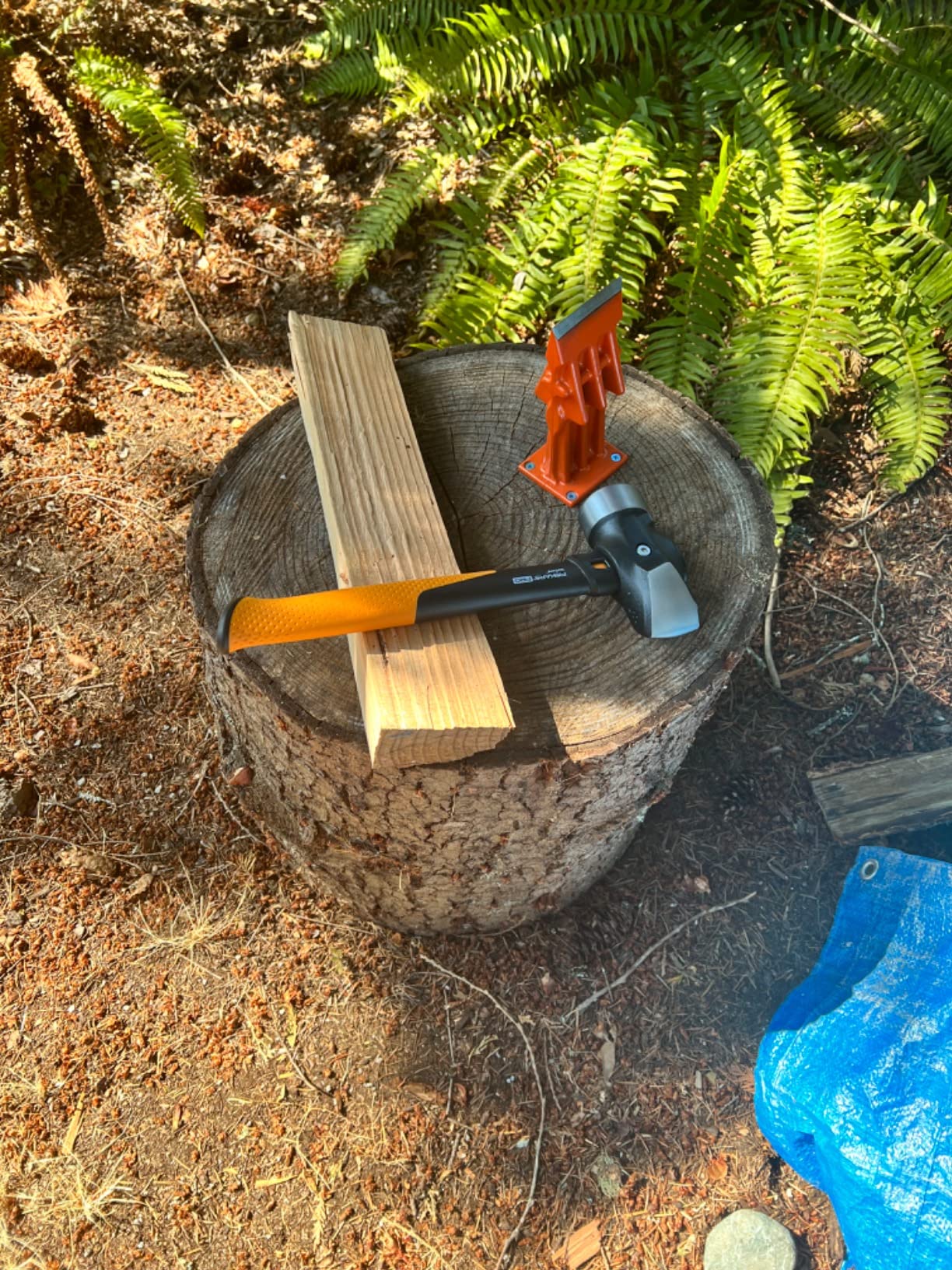 SPEED FORCE Firewood Kindling Log Wood Splitter - No Axe! Wedge Point Splits Firewood, 6 Inch Orange with Safety Cover customer photo 1
