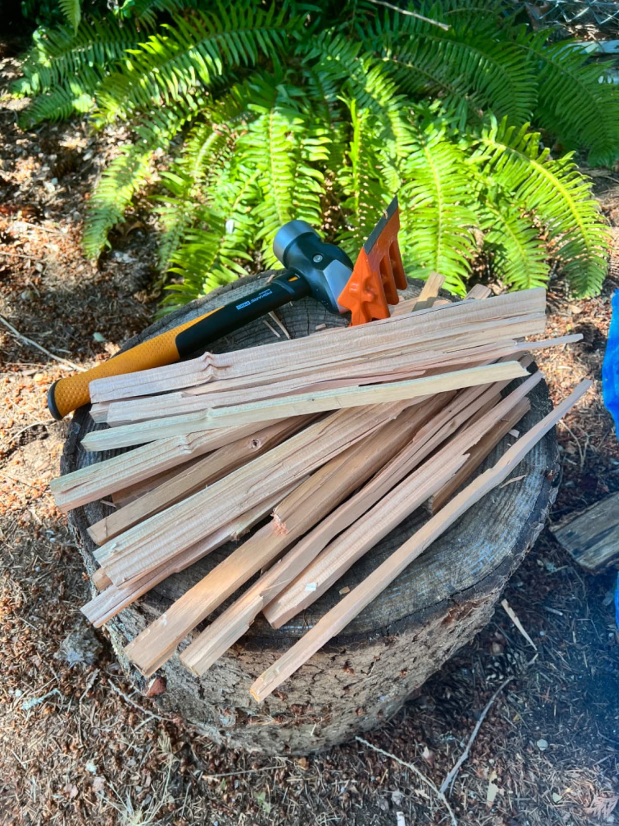 SPEED FORCE Firewood Kindling Log Wood Splitter - No Axe! Wedge Point Splits Firewood, 6 Inch Orange with Safety Cover customer photo 2