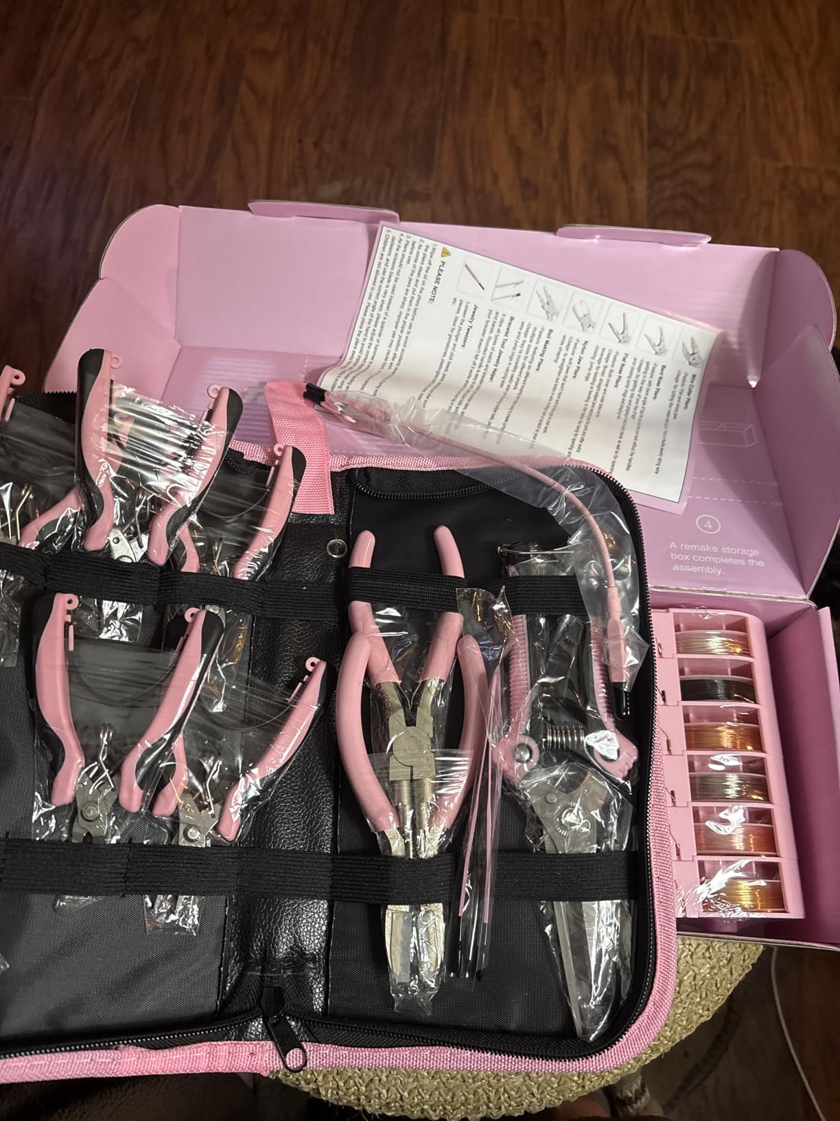Toolour Jewelry Pliers Set Jeweler Making Tools with 6 Rolls Beading Wire Kit for Jewelry Supplies DIY Hobby Repair Crimping Wrapping,Pink Professional Craft Pliers for Adults Beginner customer photo 1