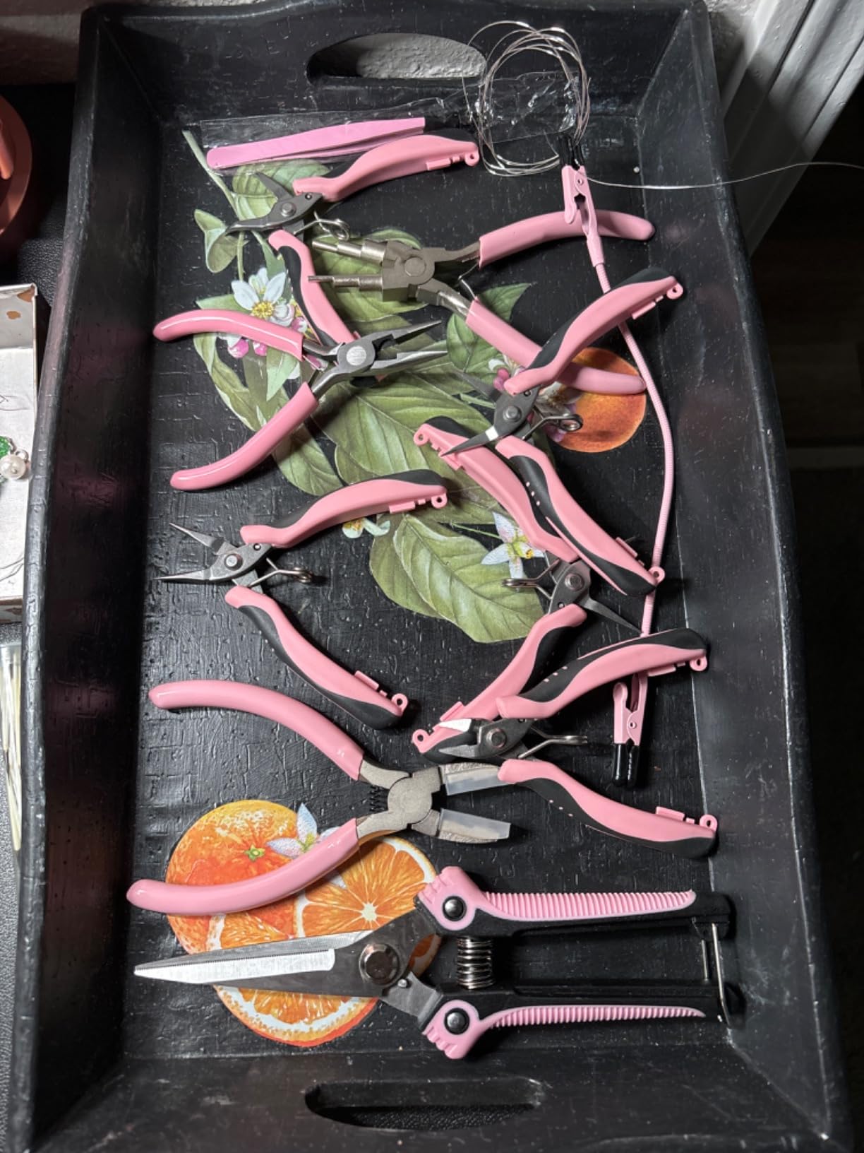 Toolour Jewelry Pliers Set Jeweler Making Tools with 6 Rolls Beading Wire Kit for Jewelry Supplies DIY Hobby Repair Crimping Wrapping,Pink Professional Craft Pliers for Adults Beginner customer photo 2
