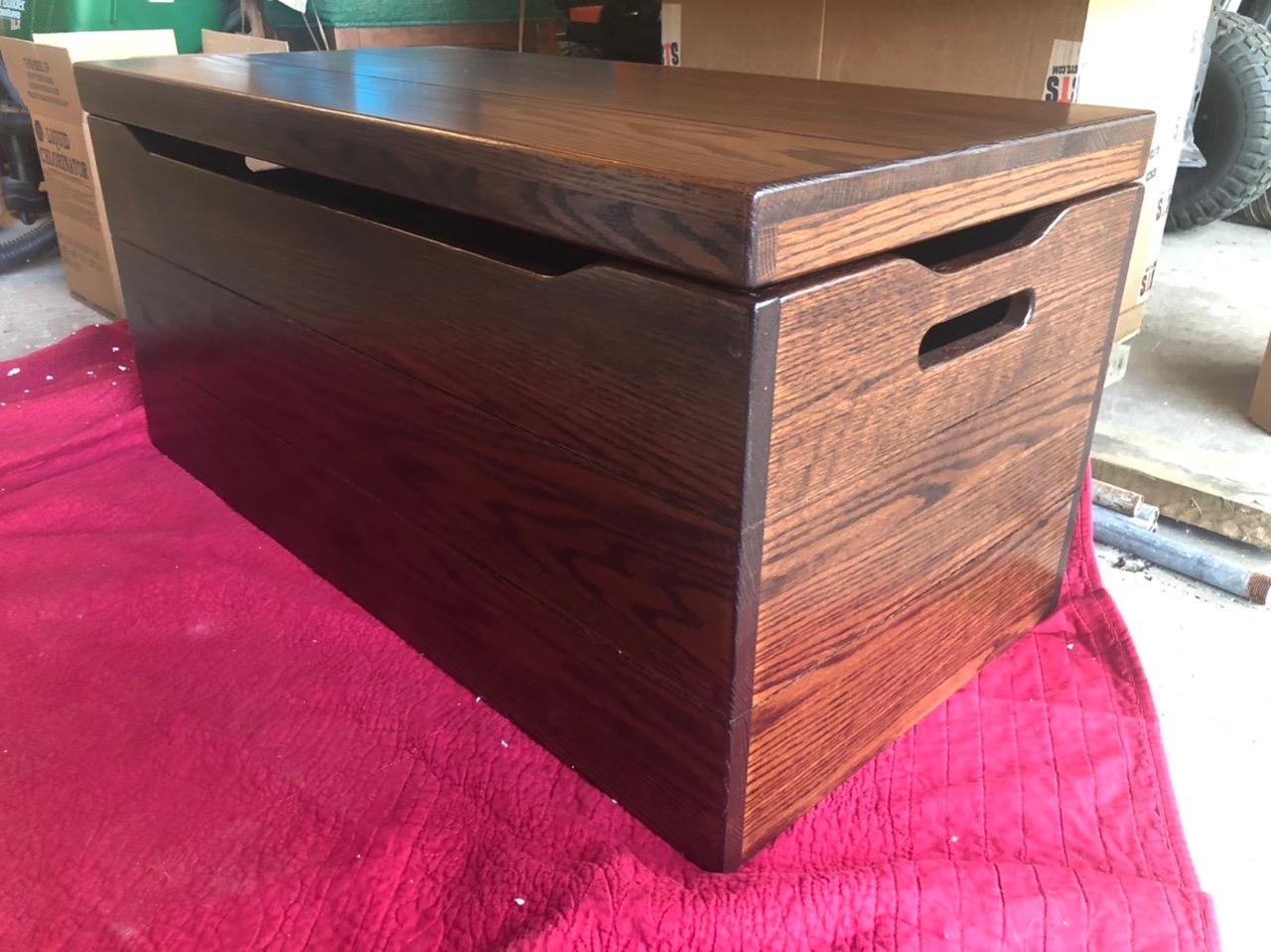 Amish Made Wooden Storage Chest Trunk Box with Lid and Handles for Bedroom, Blanket, Clothes, Anti-Slam Hinges, Handmade, Rustic, Cedar Wood, Natural Stain, 36