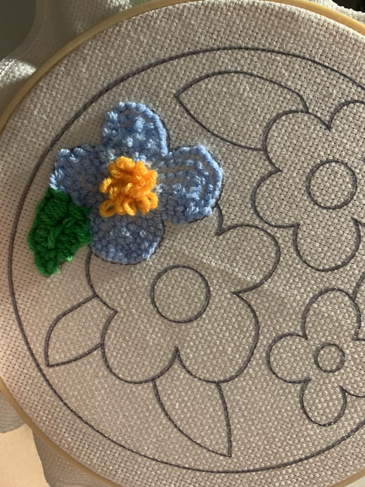 SPINNY Punch Needle Kit, Two Large Floral Designs w/ 2 Embroidery Hoops customer photo 1
