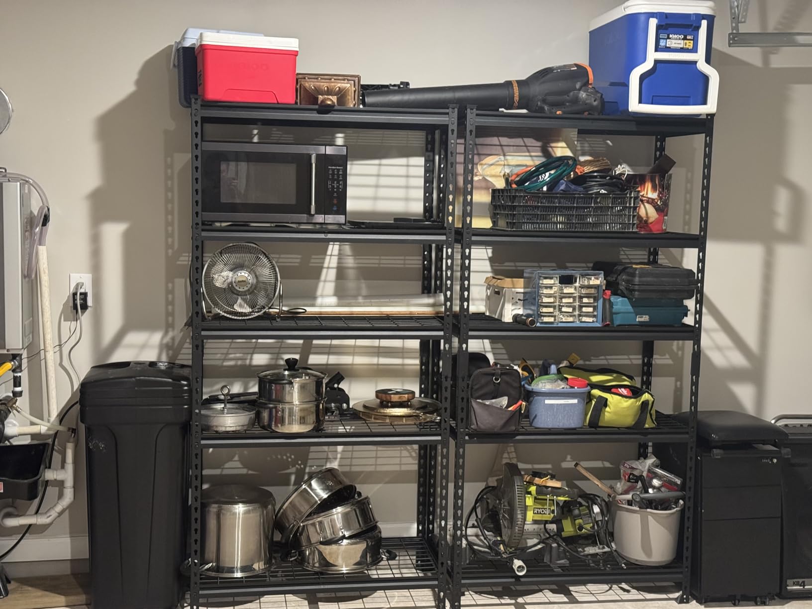 SONGMICS 5-Tier Storage Shelves, Heavy-Duty Garage Shelving, Adjustable Shelving Unit, Steel Shelf, Boltless Assembly, for Garage, Shed, 2,250 lb Load, 18 x 36 x 72 Inches, Ink Black UGLR453B01 customer photo 1