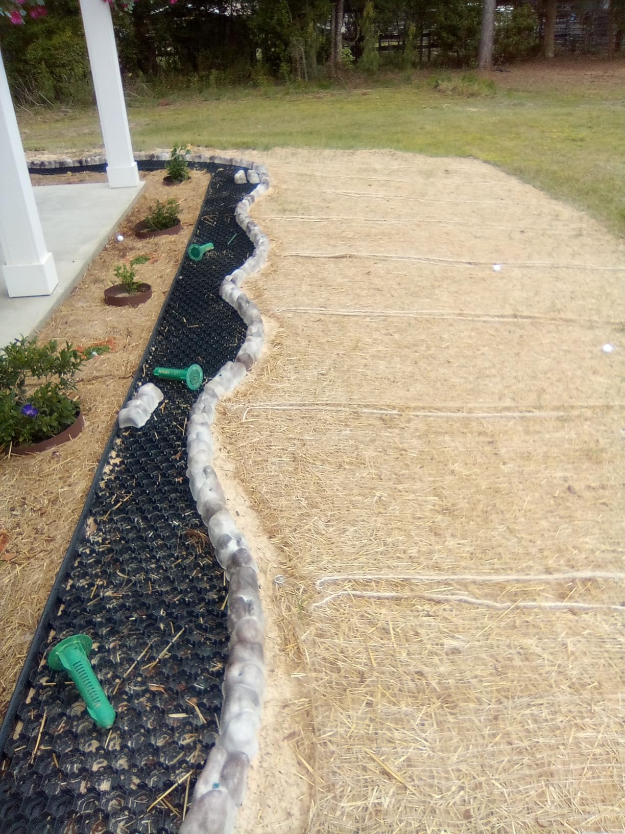Farm Plastic Supply 100% Biodegradable Erosion Control Blanket - Straw/Coconut Straw Garden and Landscape Cover, Straw Blanket, Erosion Control (8' x 112.5') customer photo 1