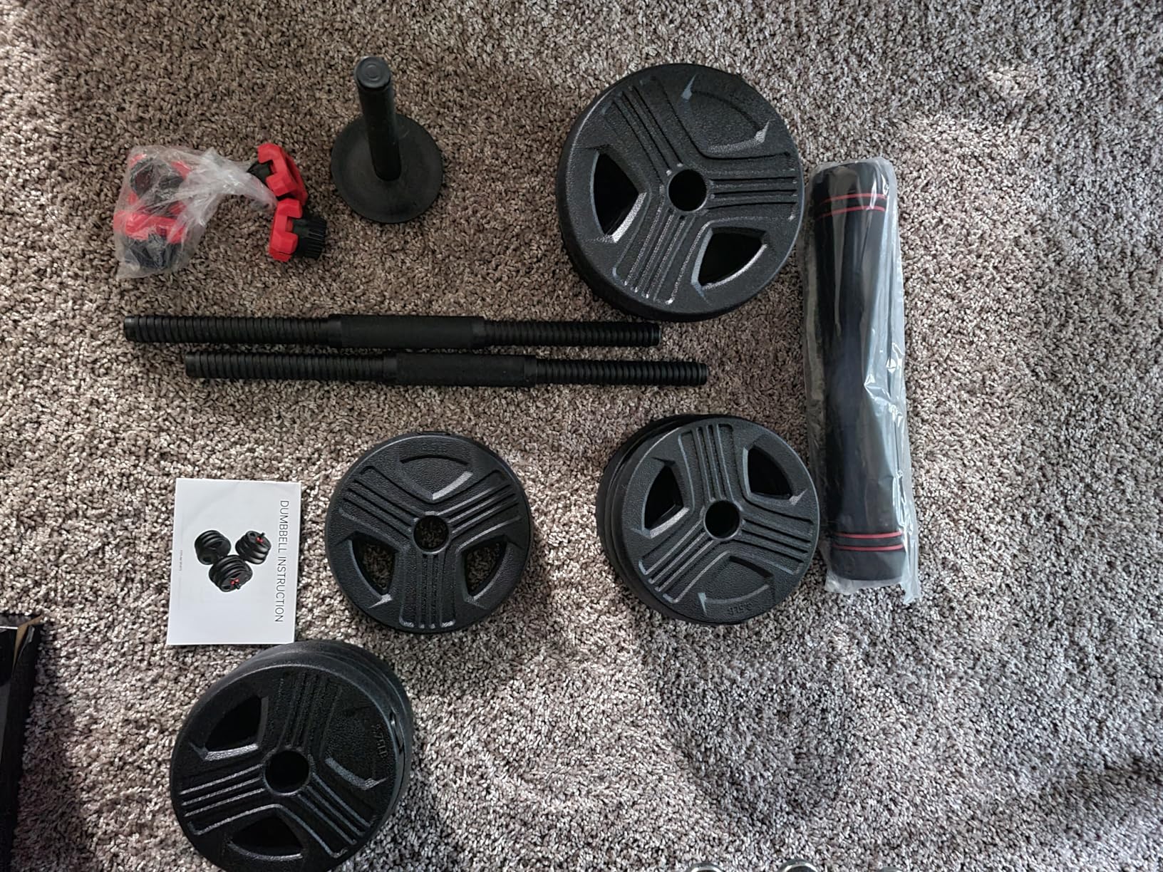 FITPLAM Adjustable dumbbell set, 5 in 1 Weight Set Used as Kettlebells, Barbell, Push up Stand customer photo 2